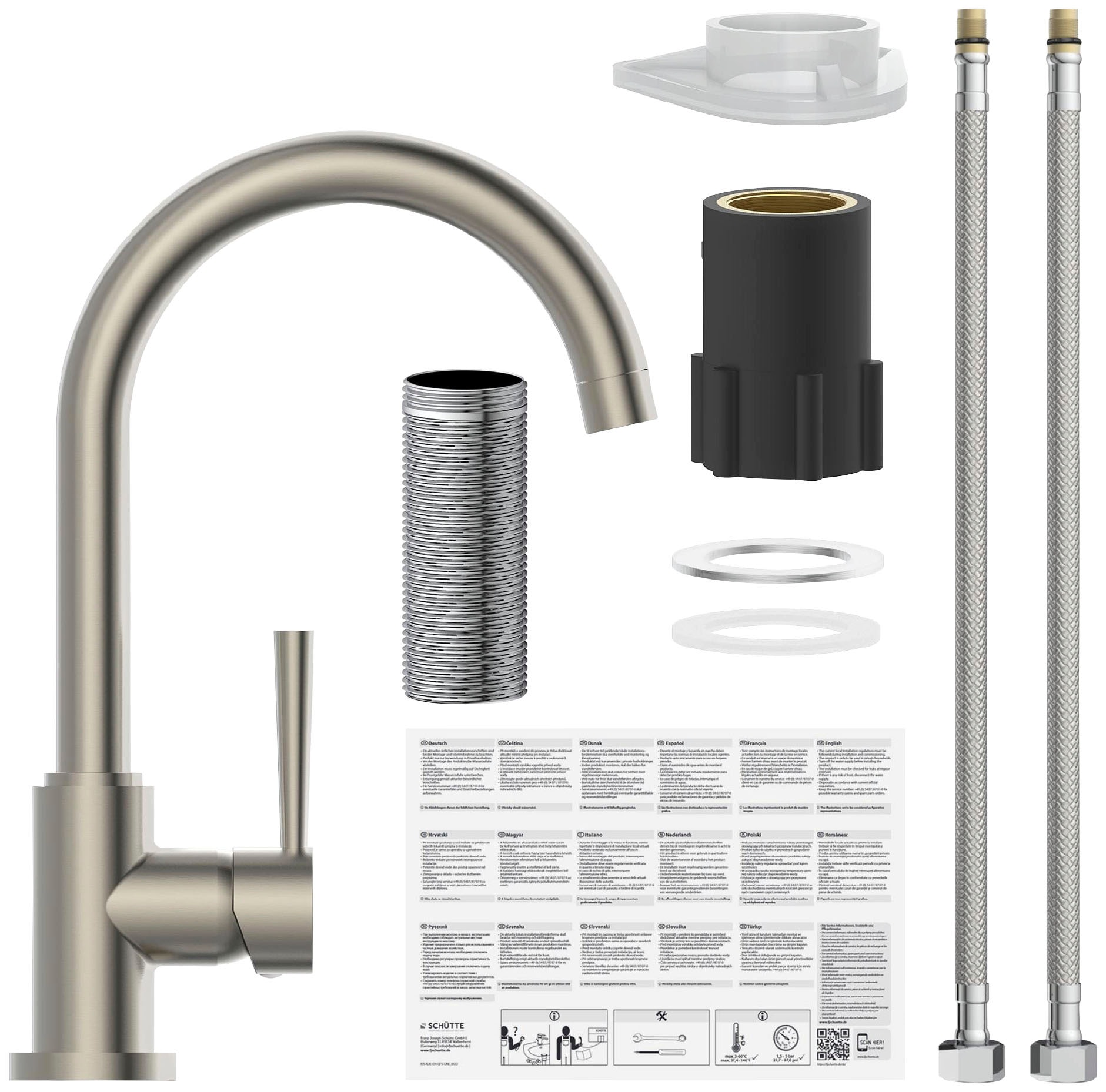 Schütte Robinet d'évier »CORNWALL« energiesparender Cold-Start, 360° schwenkbare Mischbatterie, Hochdruck