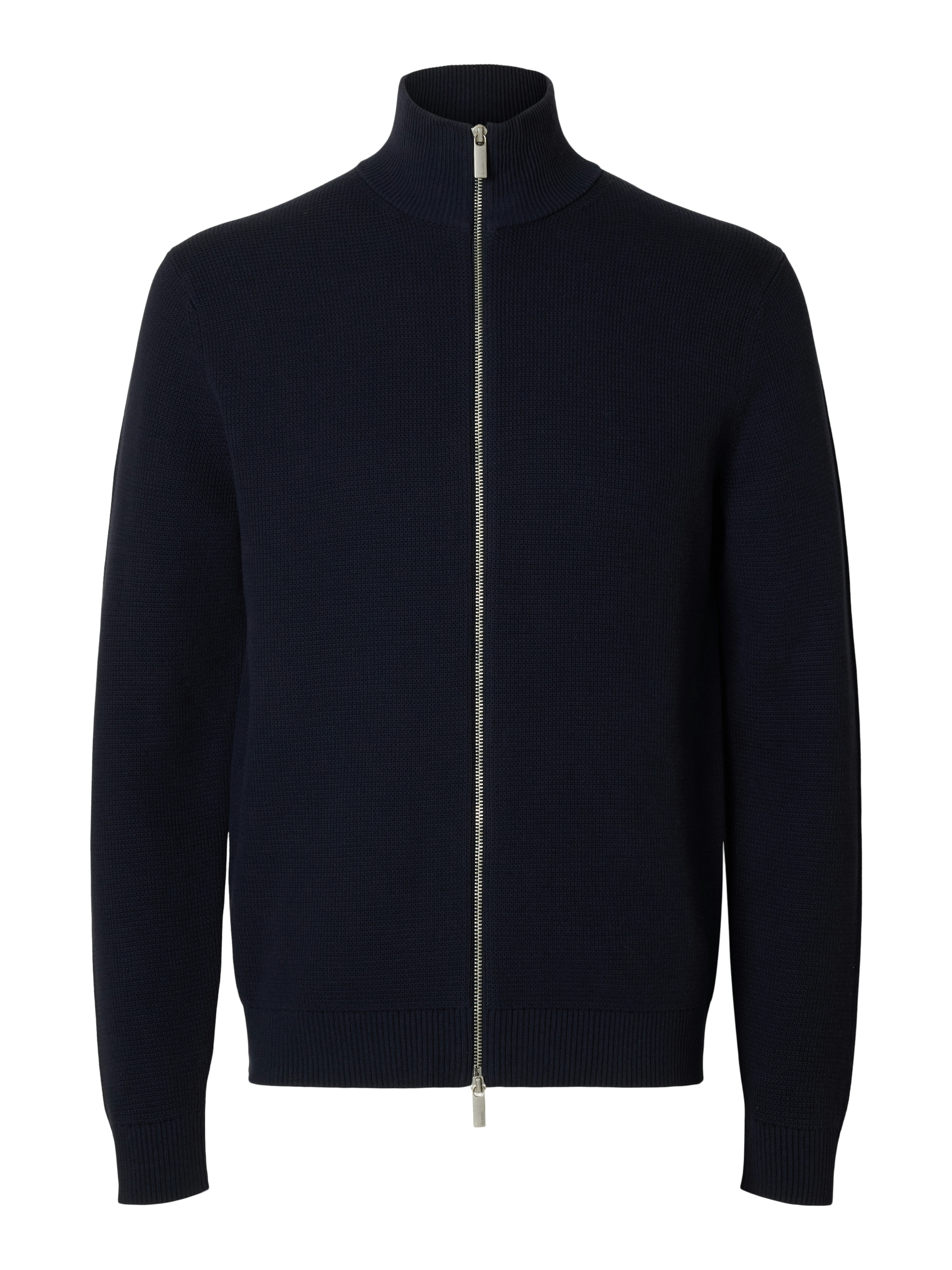 SELECTED Veste en tricot »SLMDANE LS KNIT STRUCTURE FULL ZIP NOOS« coton, coupe régulière