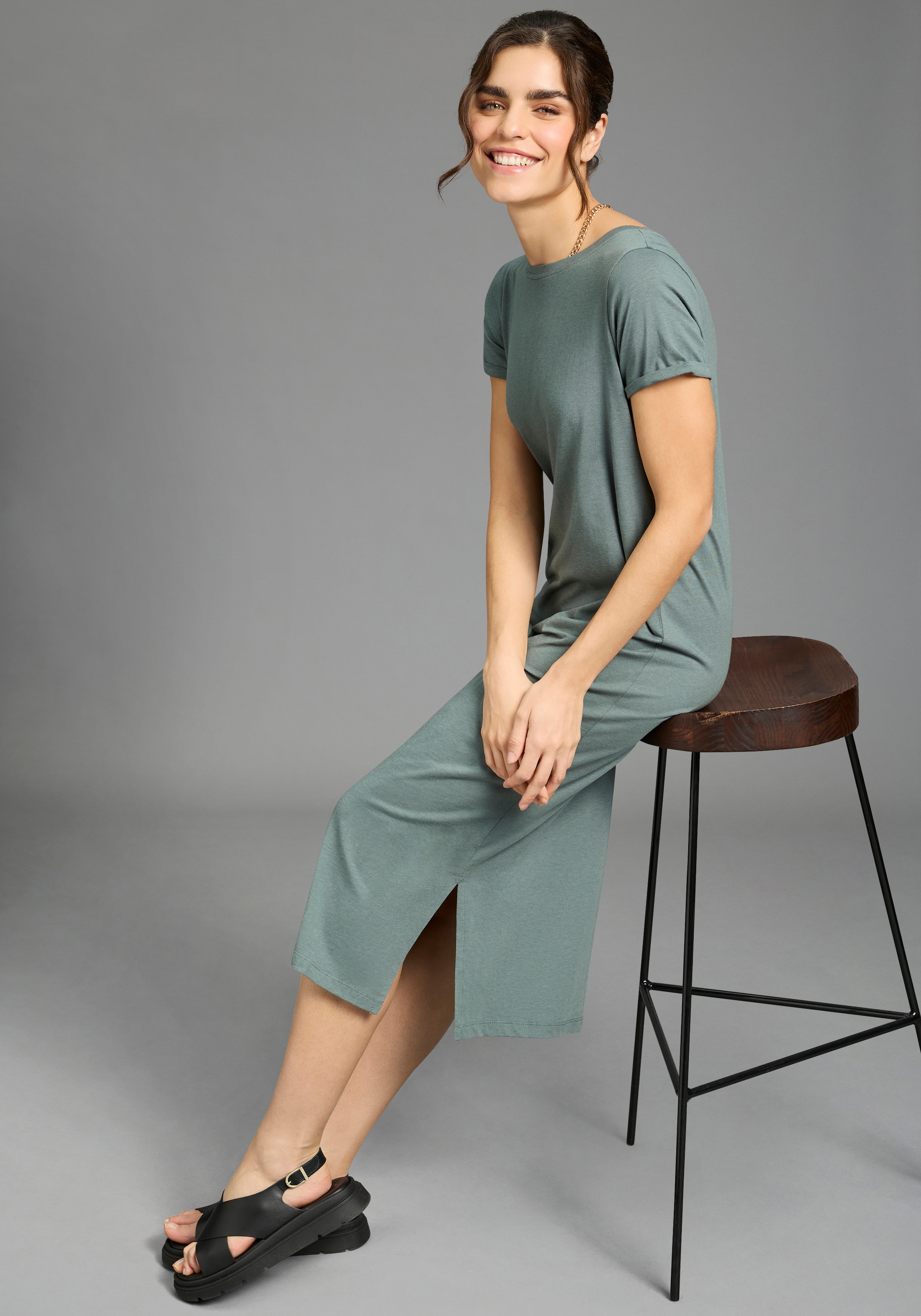 Flashlights Shirtkleid 2er-Pack,  aus Single Jersey, bequeme Passform, mit Seitenschlitzen, wadenlang