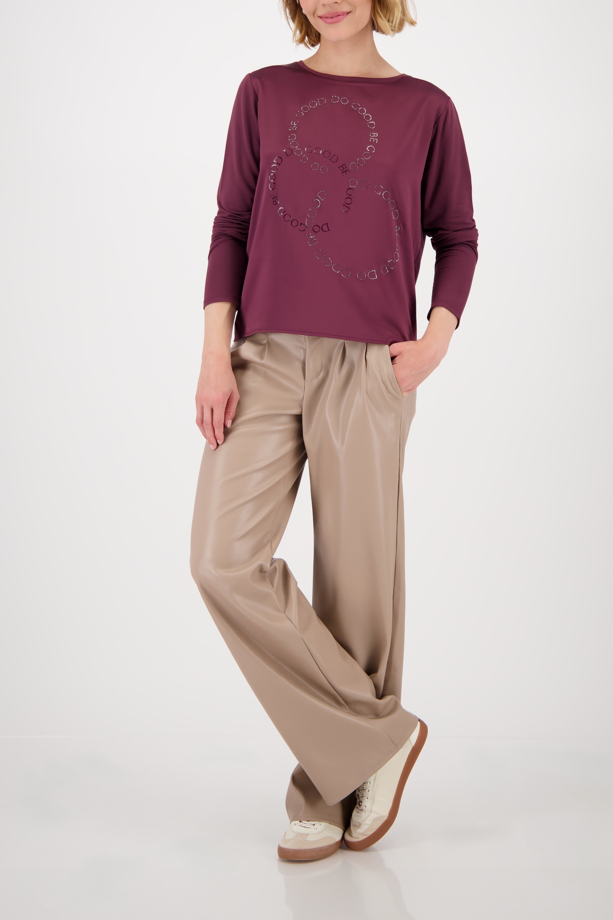 Monari Blouse à enfiler »Schluse Basic Schmuck« mit Folienglanzdruck