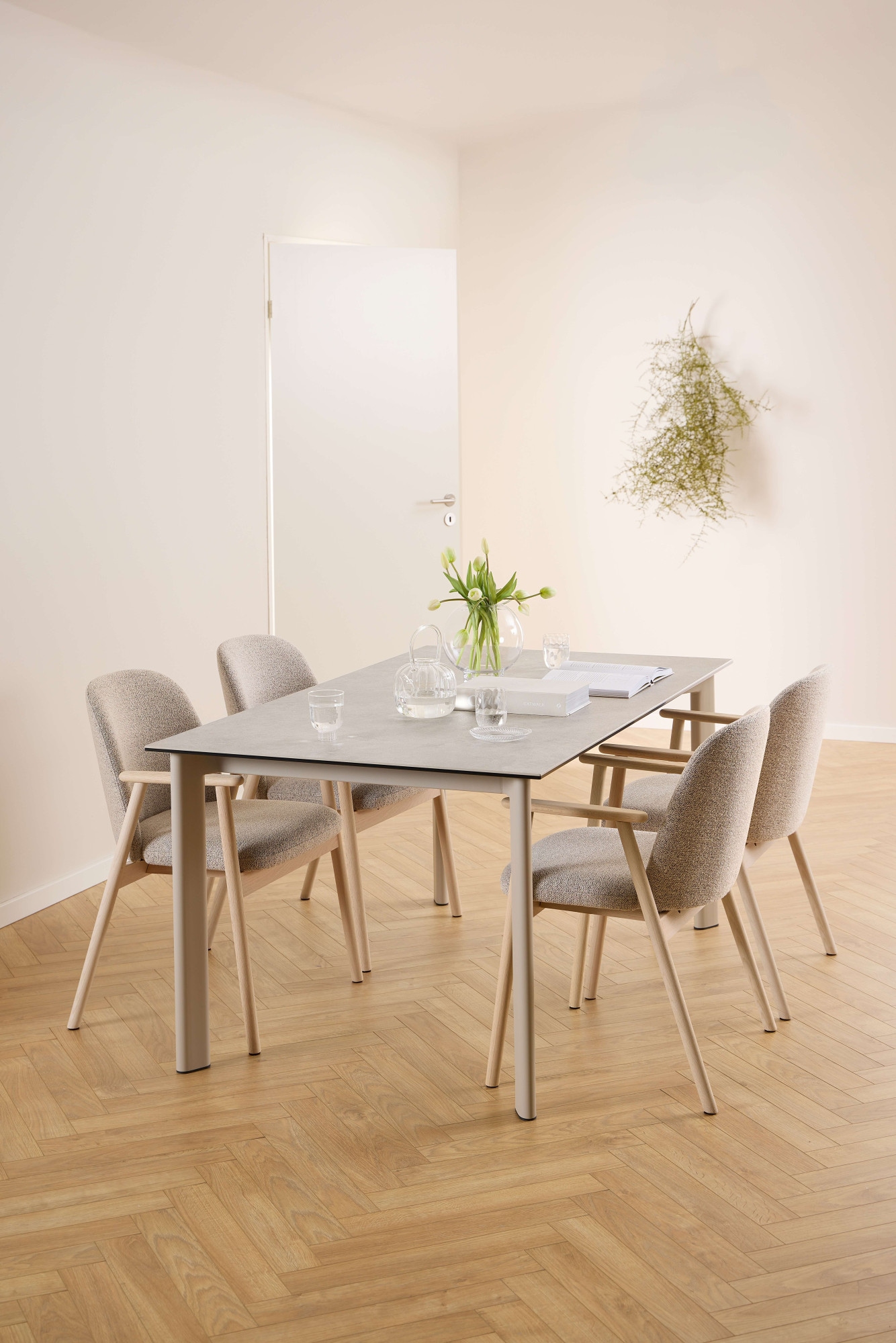 ACTONA GROUP Table de salle à manger »Palermo« table à manger, plateau gris Anista rugueux céramique, 160x90x75cm