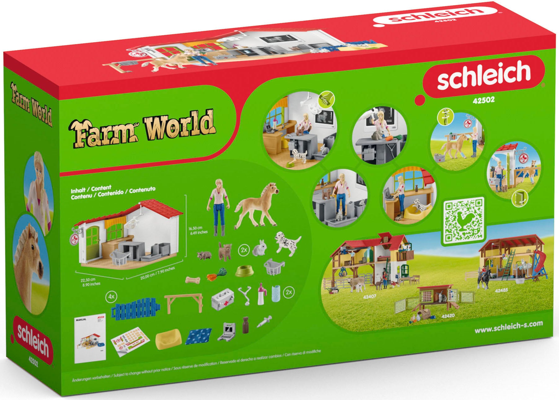 Schleich® Spielwelt »FARM WORLD, Tierarzt-Praxis mit Haustieren (42502)« Made in Europe
