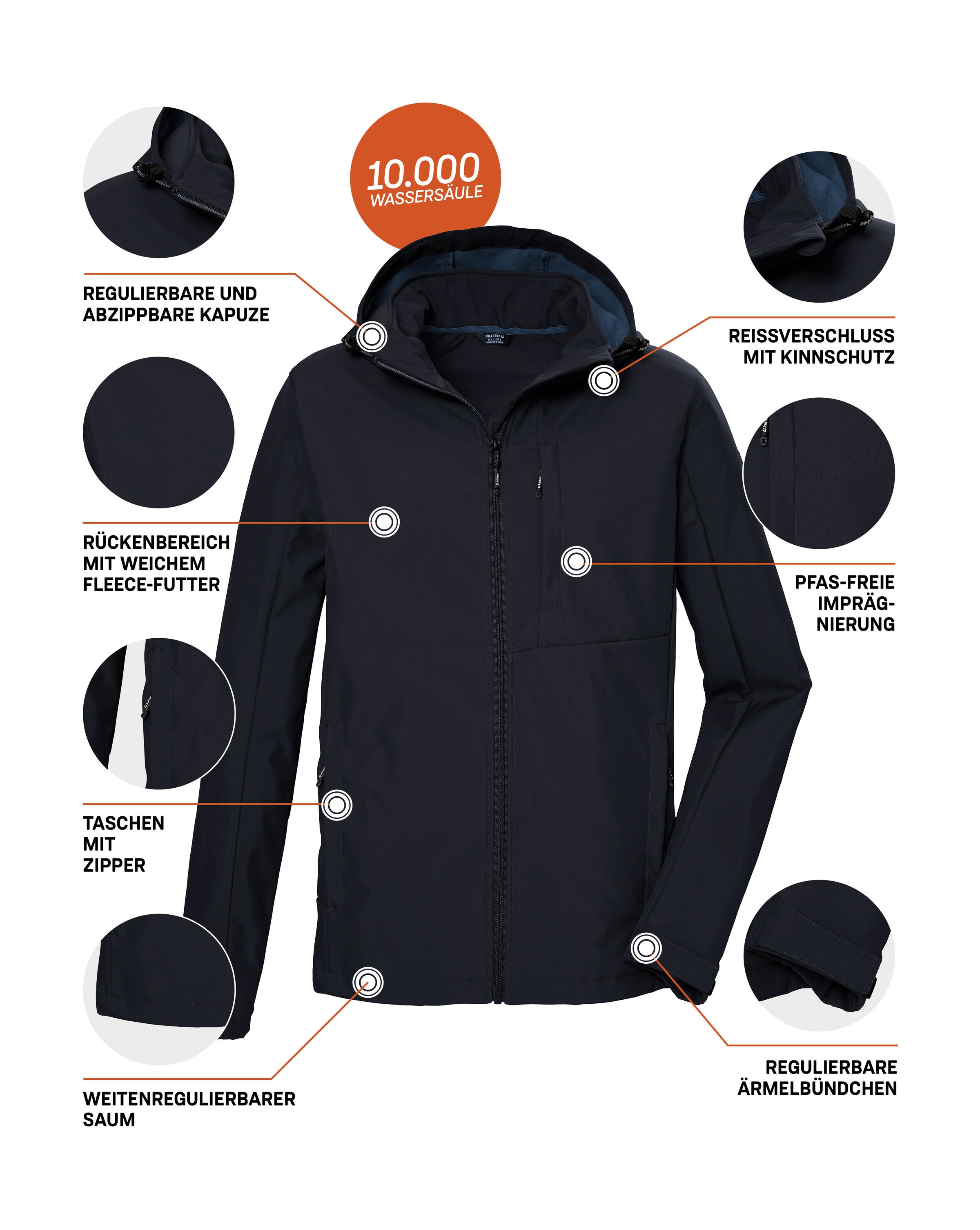 Killtec Veste softshell »KOS 103 MN SFTSHLL JCKT« Atmungsaktive, wind- und wasserabweisende Softshelljacke