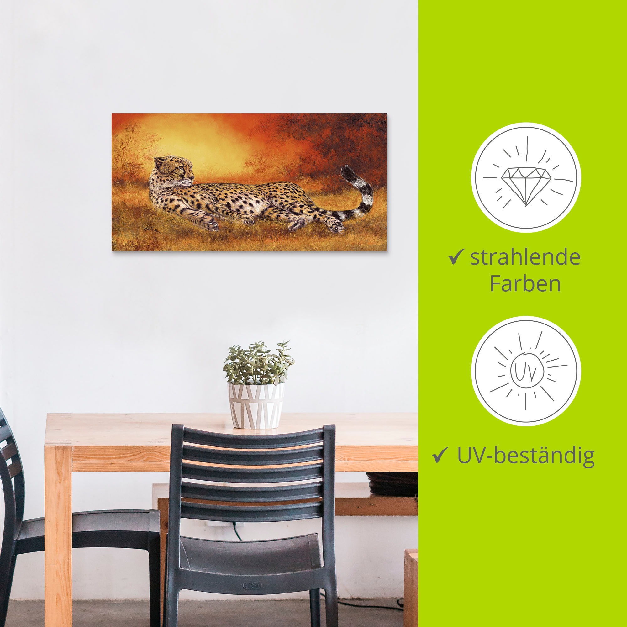 Artland Wandbild »Gepard« Geparden Bilder 1 Stk. tlg. als Alubild, Leinwandbild in verschied. Grössen