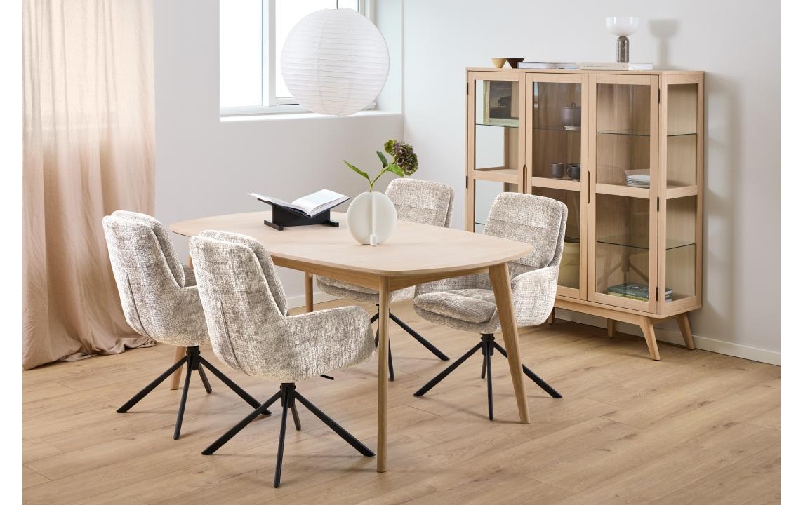 AC Design Esszimmerstuhl »Edgar, Polsterstuhl, Stuhl« (Set) 2 Stk.Stuhl, Stoff, L-Form, Armlehnen, Dreh- & Kippfunktion, FSC™