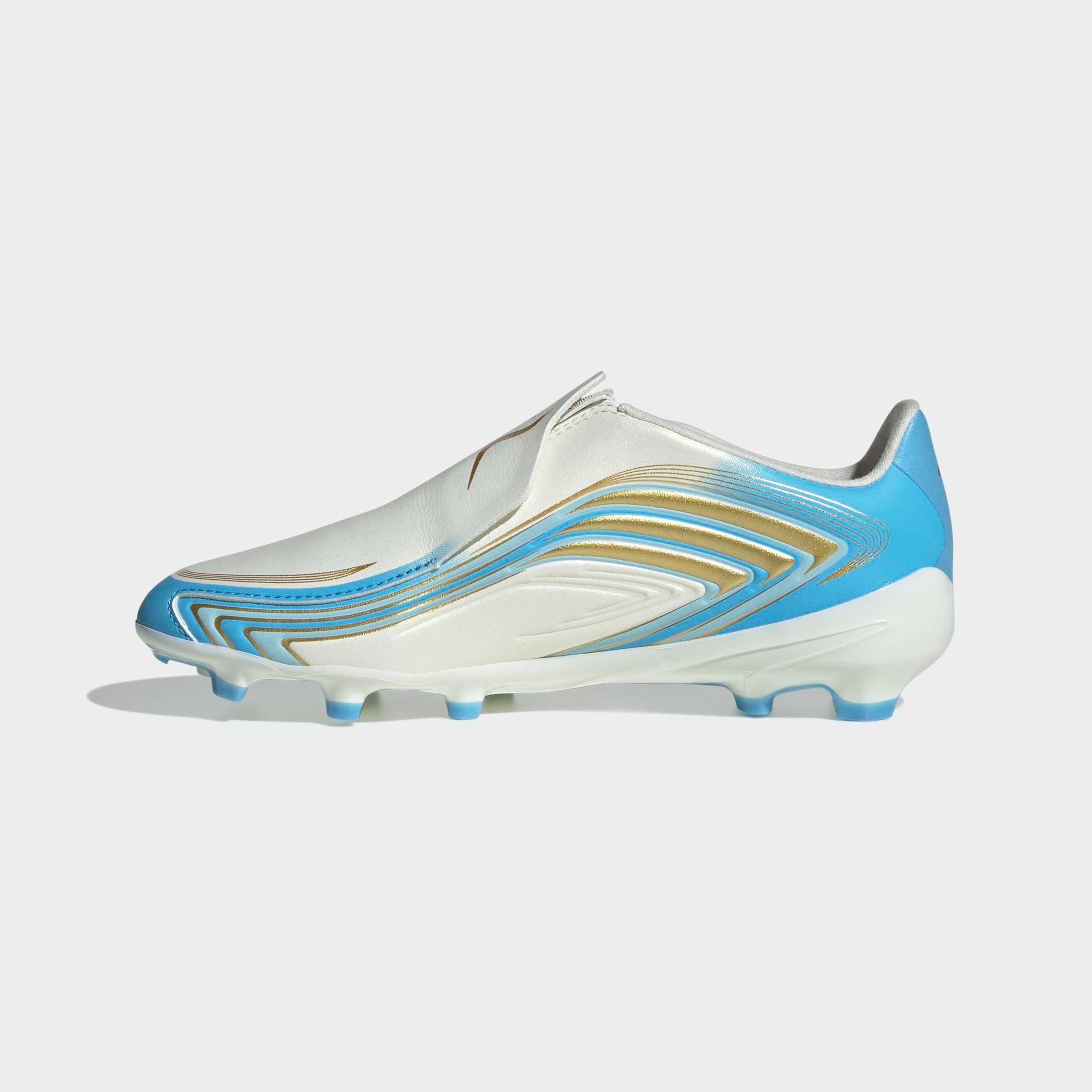 adidas Performance Fussballschuh »F50 MESSI LEAGUE KIDS , FESTE BÖDEN, OHNE SCHNÜRSENKEL«  Aussensohle für Rasen und feste Böden, für Jugendliche & Kinder