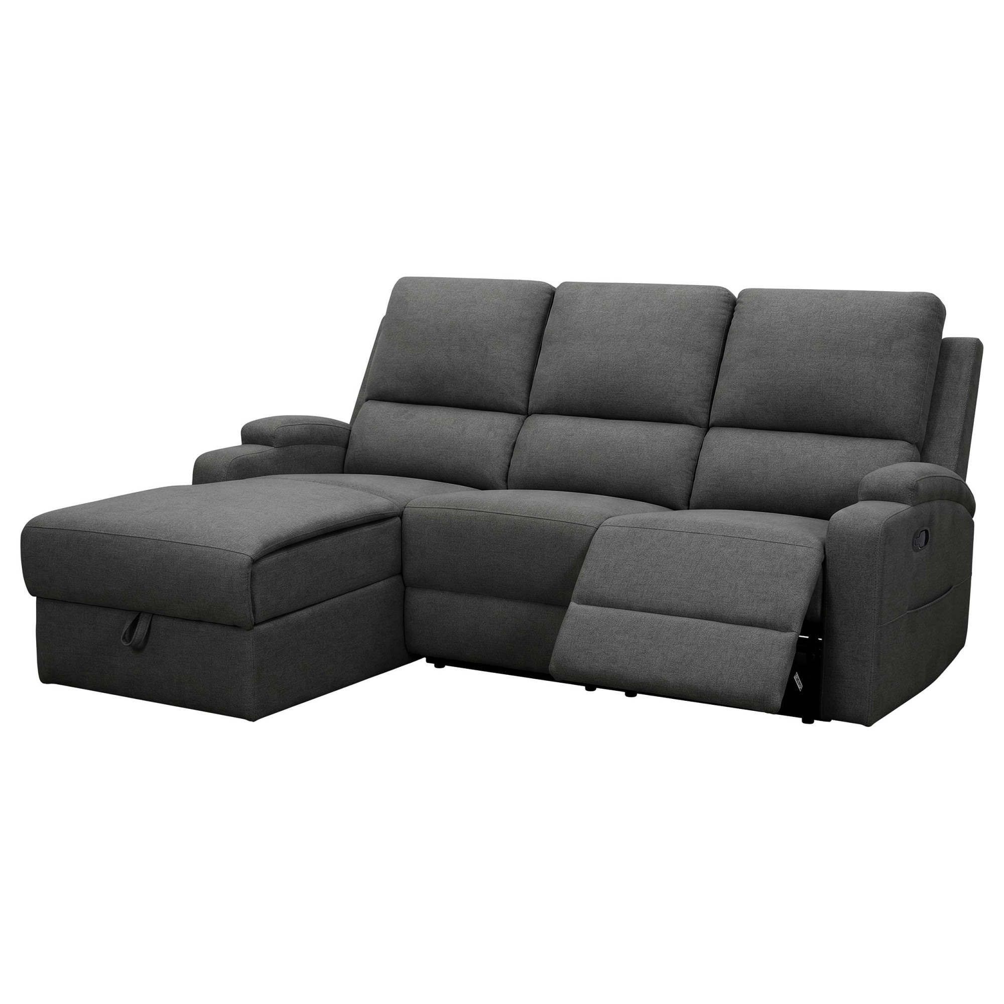 GOODproduct Canapé d'angle »NAPORI Struktur, Multimediasofa, L-Form« fonction relax manuelle ou électrique, USB-A pour la version électrique, coffre de rangement