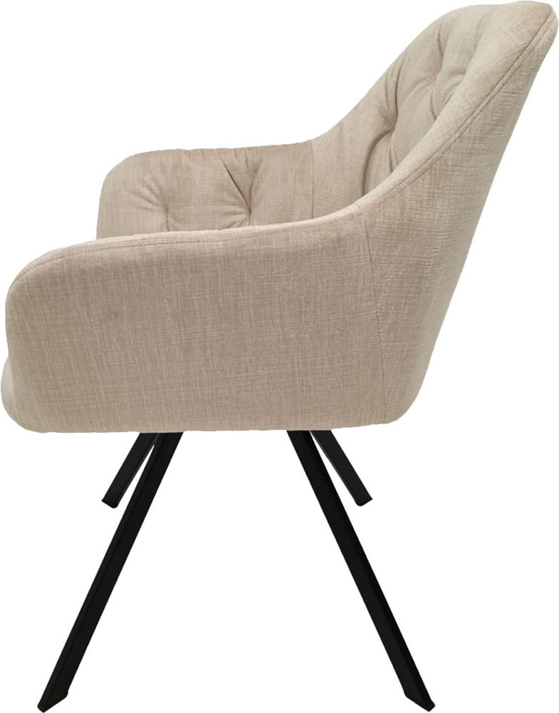 Kayoom Chaise rembourrée »Stuhl Georgia 125 2er-Set, gesteppter Rücken, samtweicher Bezug« (Set) 2 cuis360°-drehbar, elegante Steppung, mit Armlehne,  gesteppter Rücken