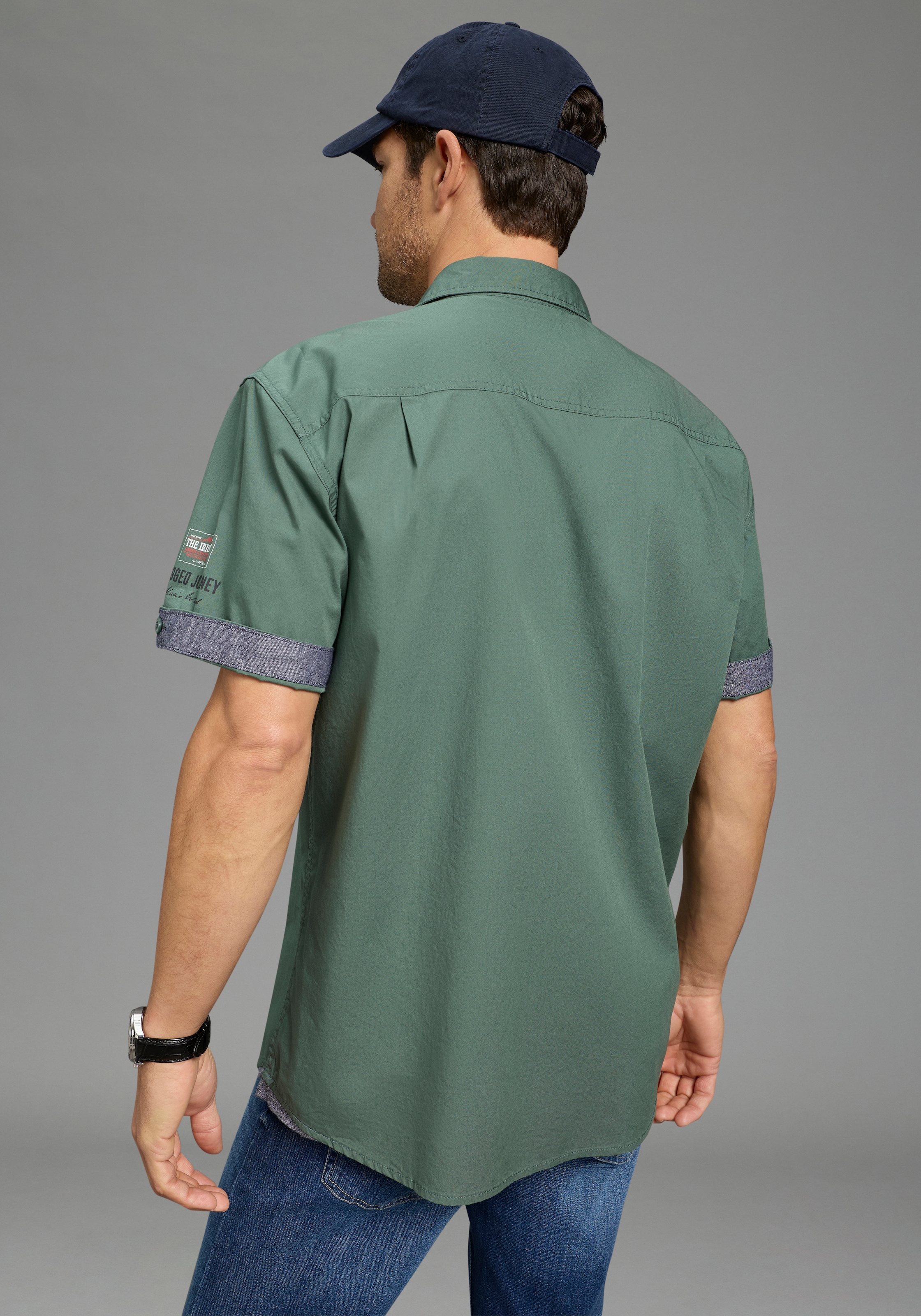 Man's World Chemise à manches courtes avec imprimé et écussons