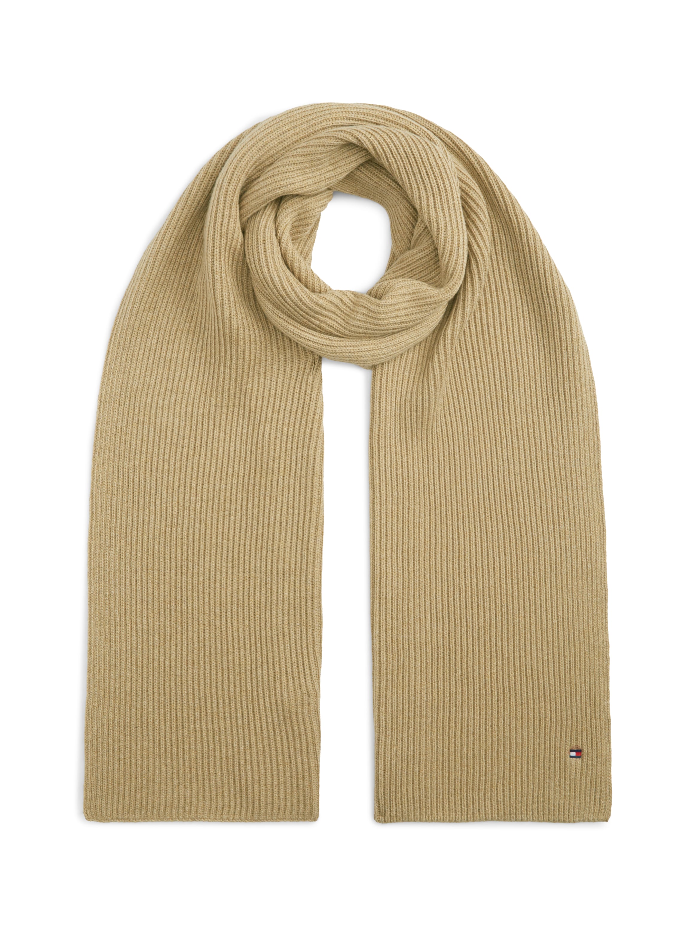 Tommy Hilfiger Strickschal »TH FLAG PIMA COTTON CASH SCARF« mit Logostickerei, mit Kaschmiranteil Unisex