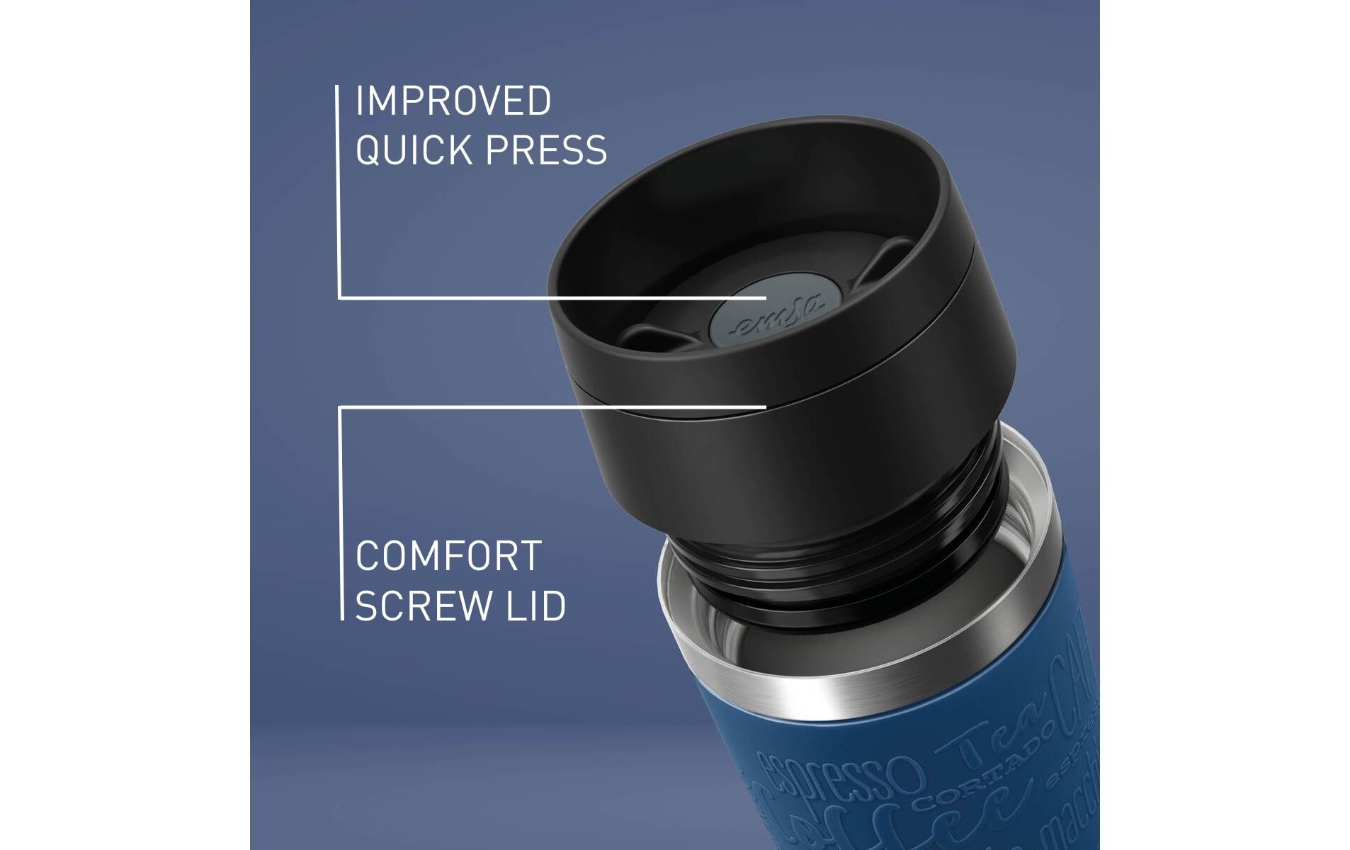 Emsa Gobelet thermique »Travel Mug Classic, mit 360°-Trinköffnung, auslaufsicher, rutschfest« 4h chaud, 8h froid - 360 ml / 6h chaud, 12h froid - 500 ml, 100% étanche