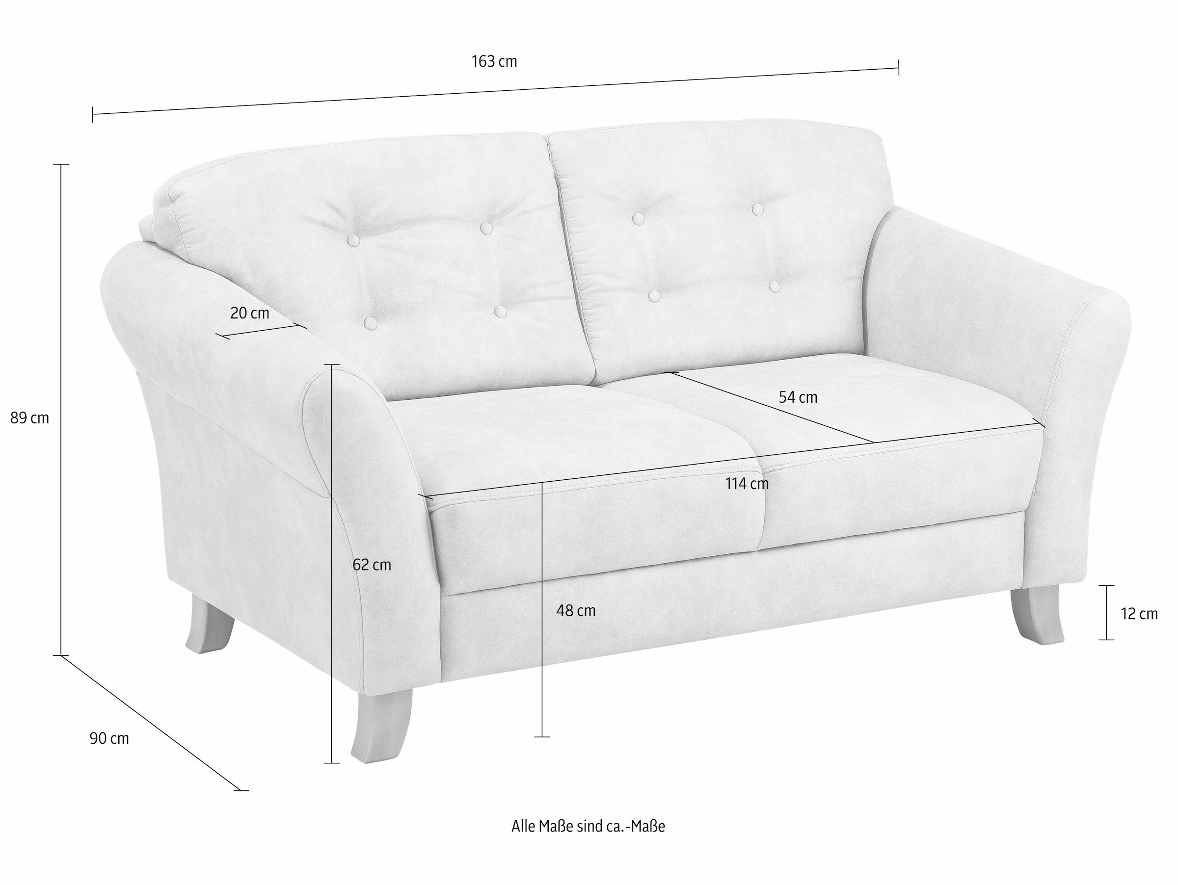 Home affaire 2-Sitzer »Trondheim« mit Federkern, Knopfheftung im Rücken