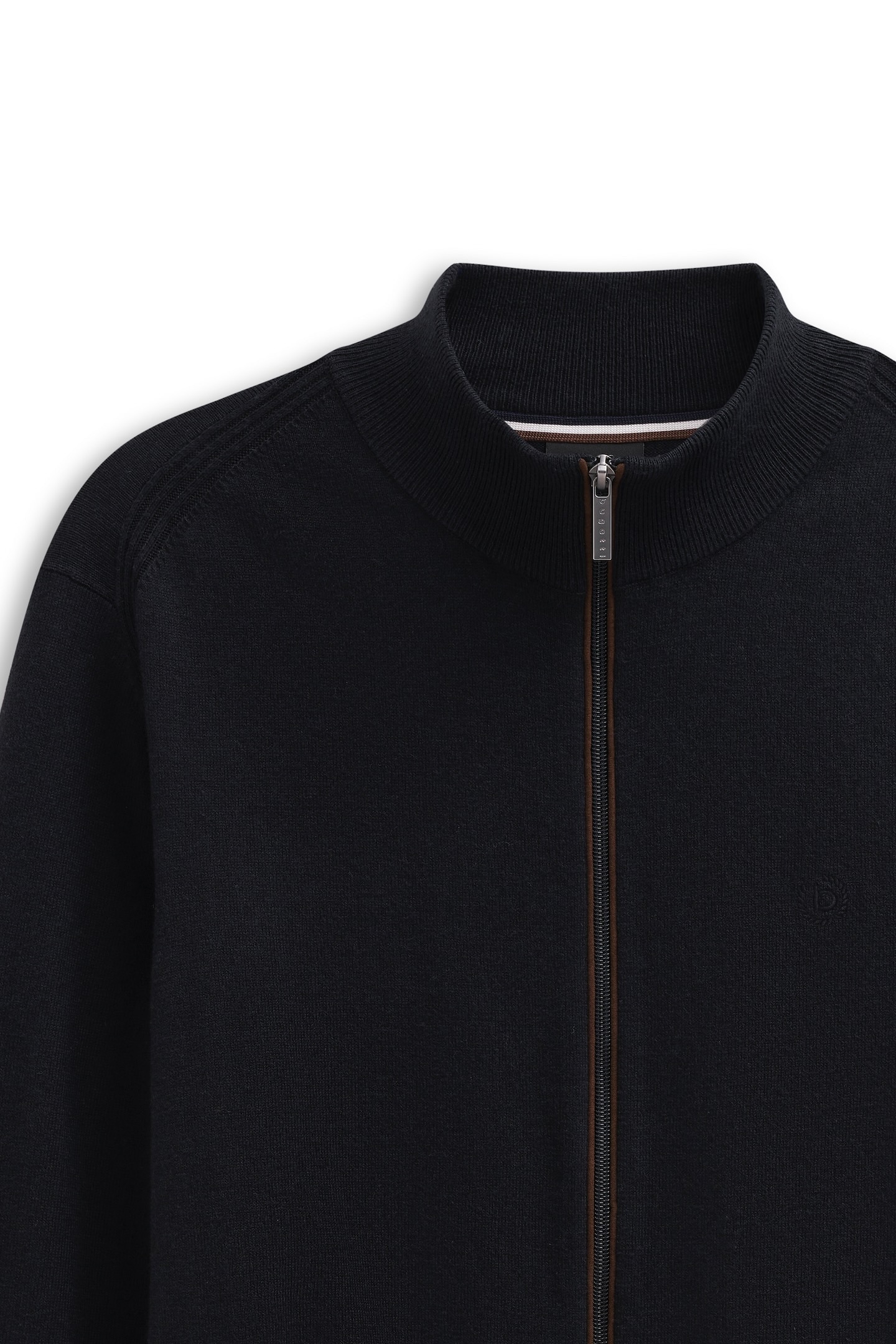 bugatti Strickjacke »Regular Fit« mit Reissverschluss und Stehkragen