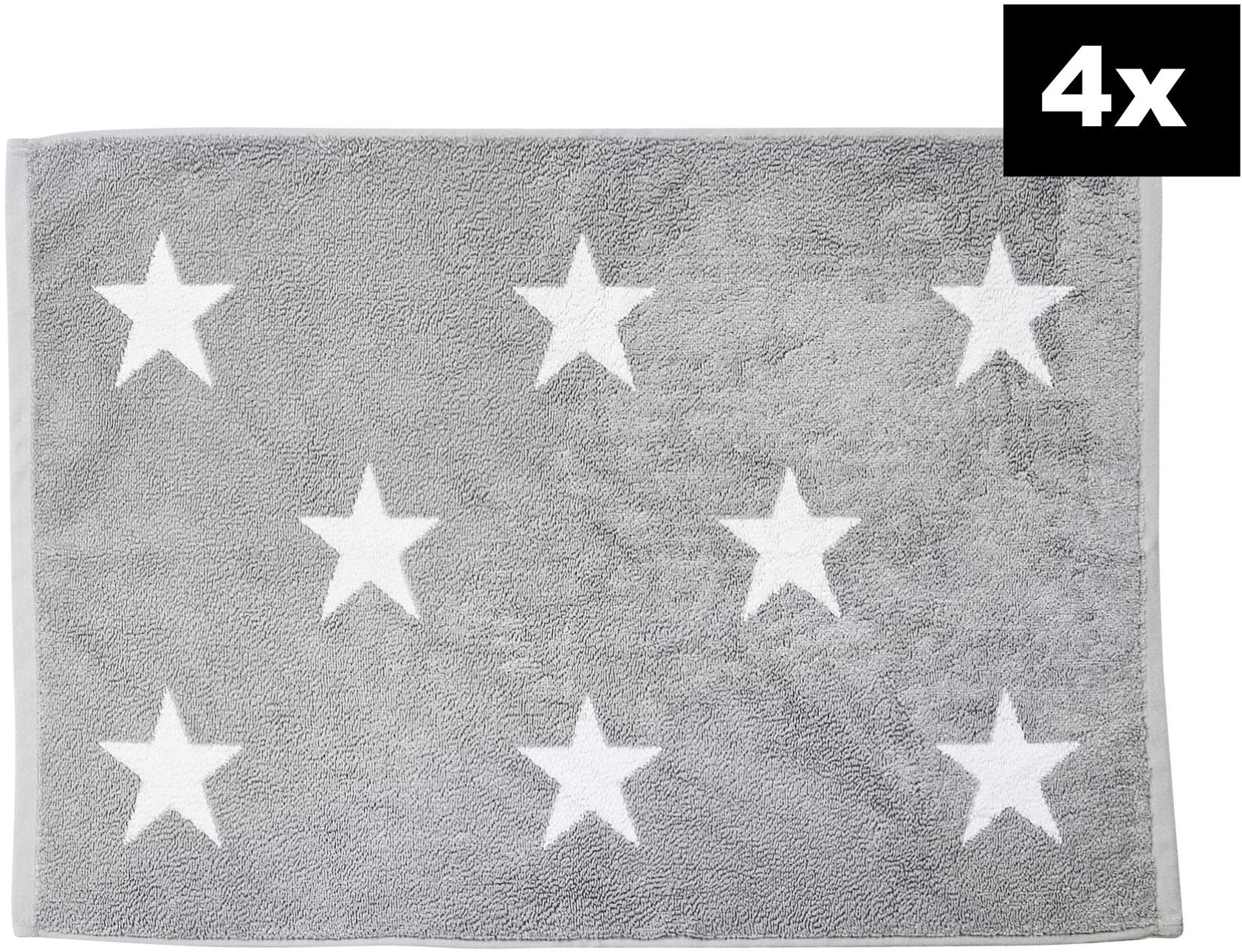 done.® Badematte »DAILY SHAPES Stars 4er-Set« Höhe 5 mm fussbodenheizungsgeeignet Badvorleger aus 100% Baumwolle, Jacquardgewebt