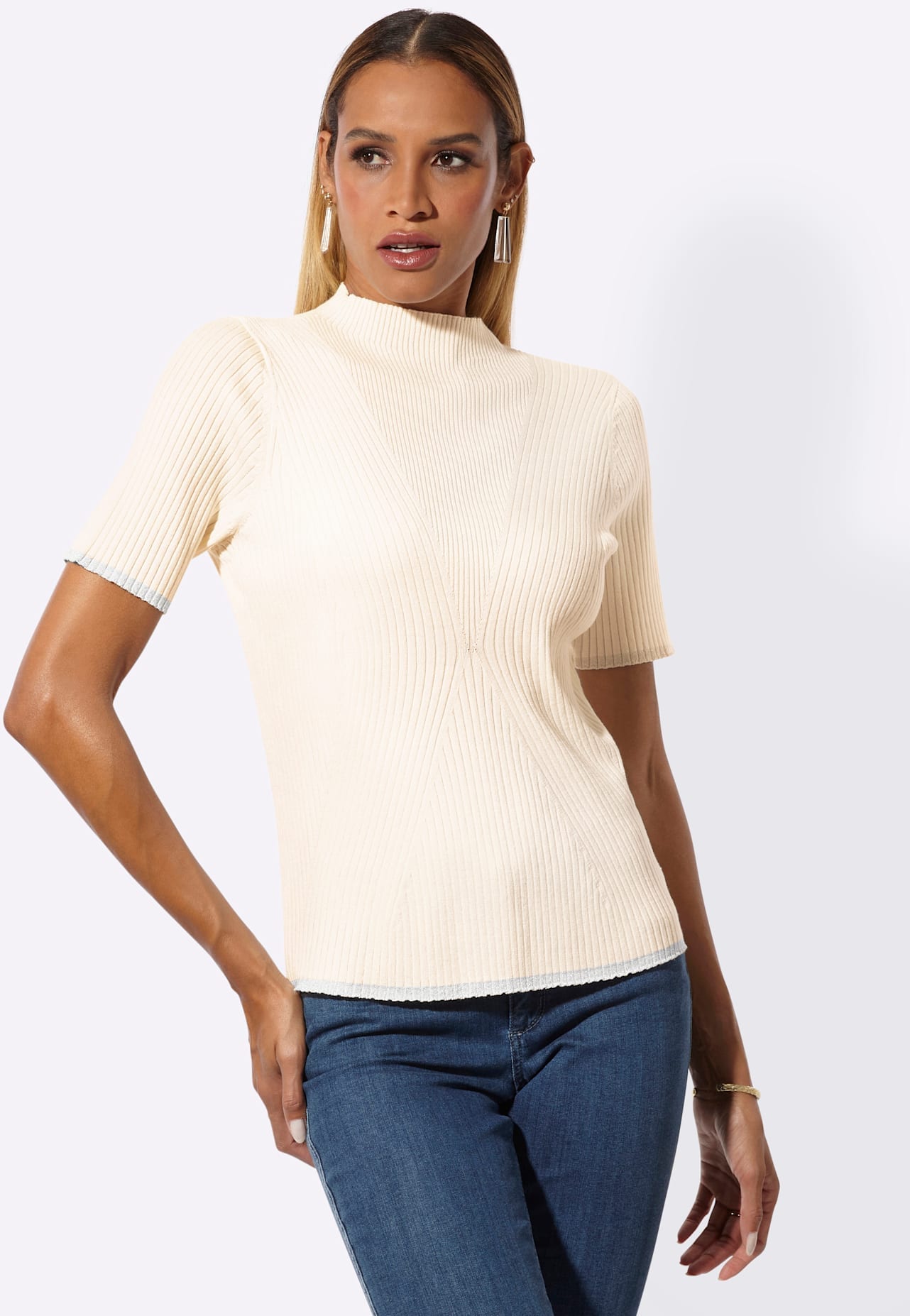creation L Pull en tricot »Stehkragen-Pullover«