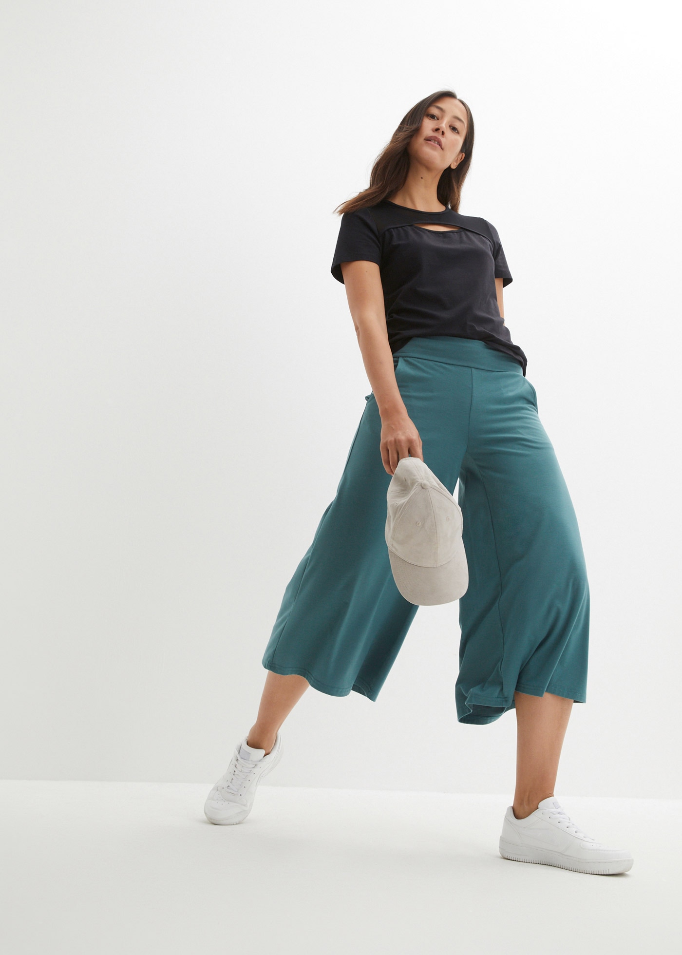 bonprix Culotte  Loungewear Culotte mit weitem Bein