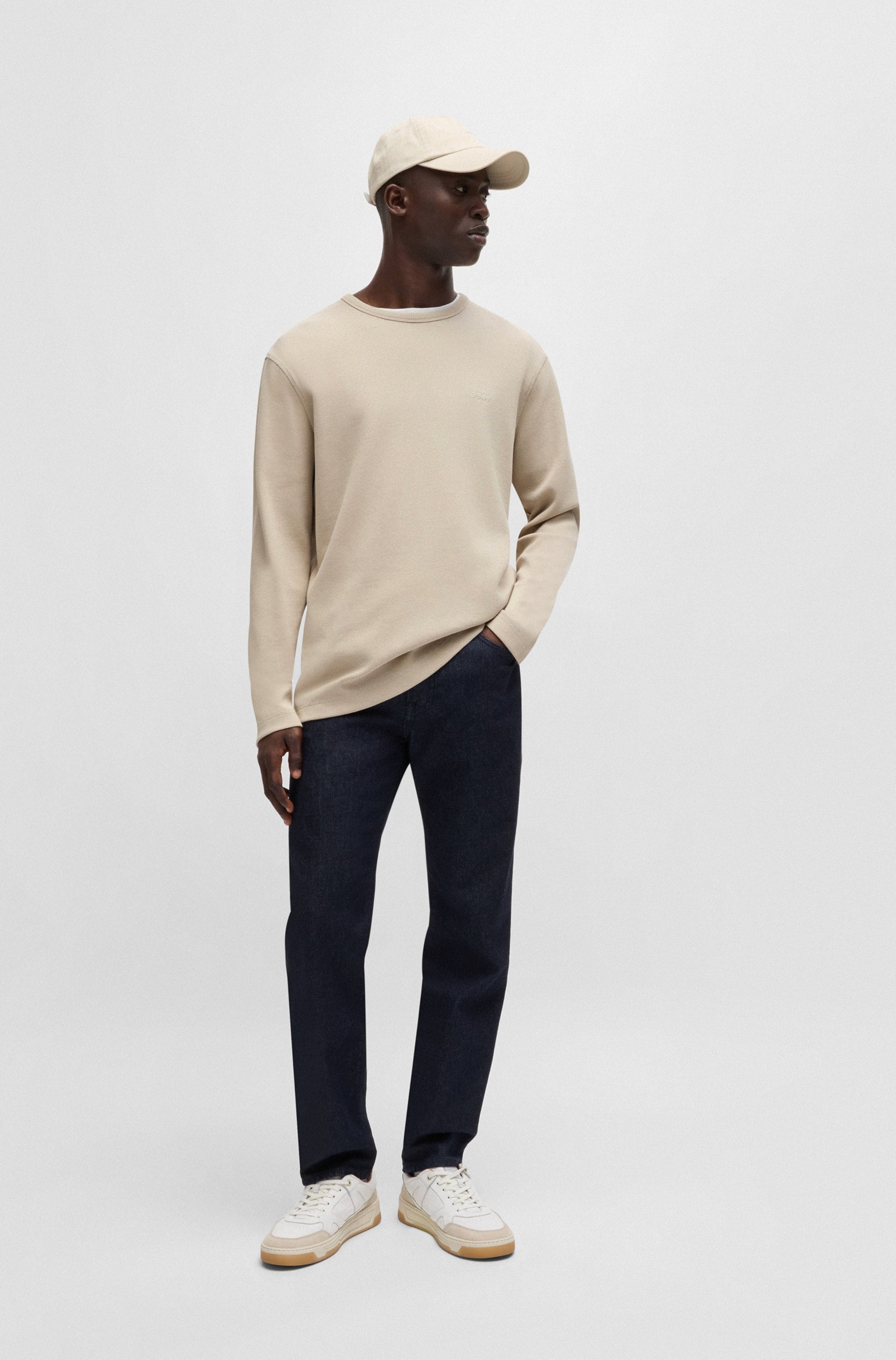 BOSS ORANGE T-shirt à manches longues »Tempesto« mit BOSS-Stickerei