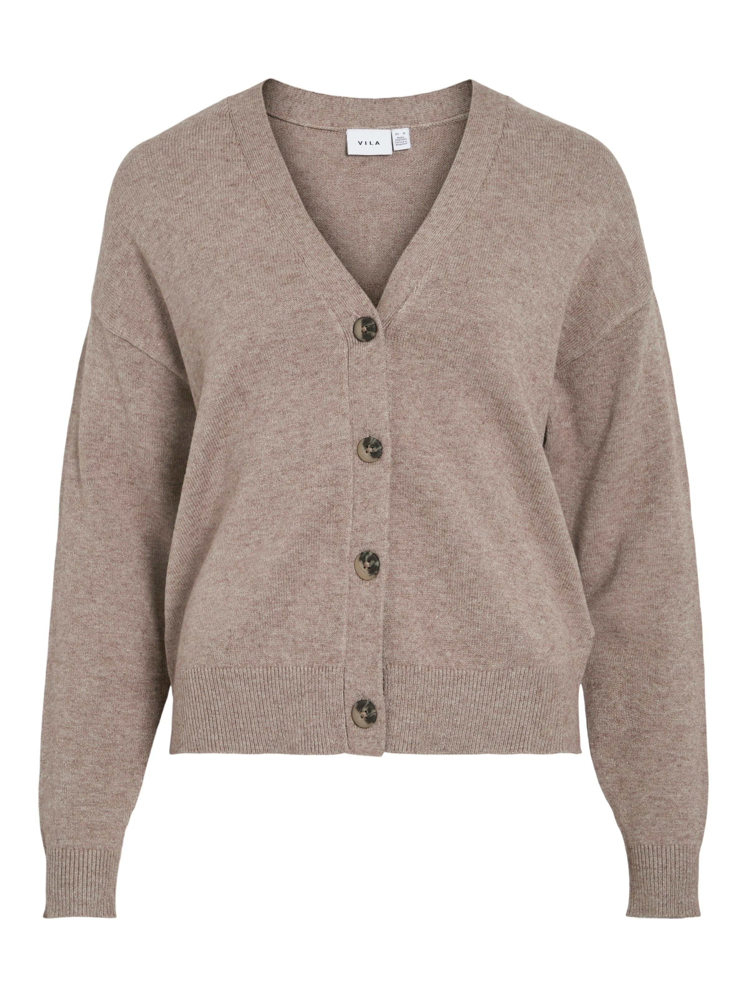 Vila Strickjacke »VIRIL V-NECK KNIT CARDIGAN - NOOS« Materialmix, regular fit