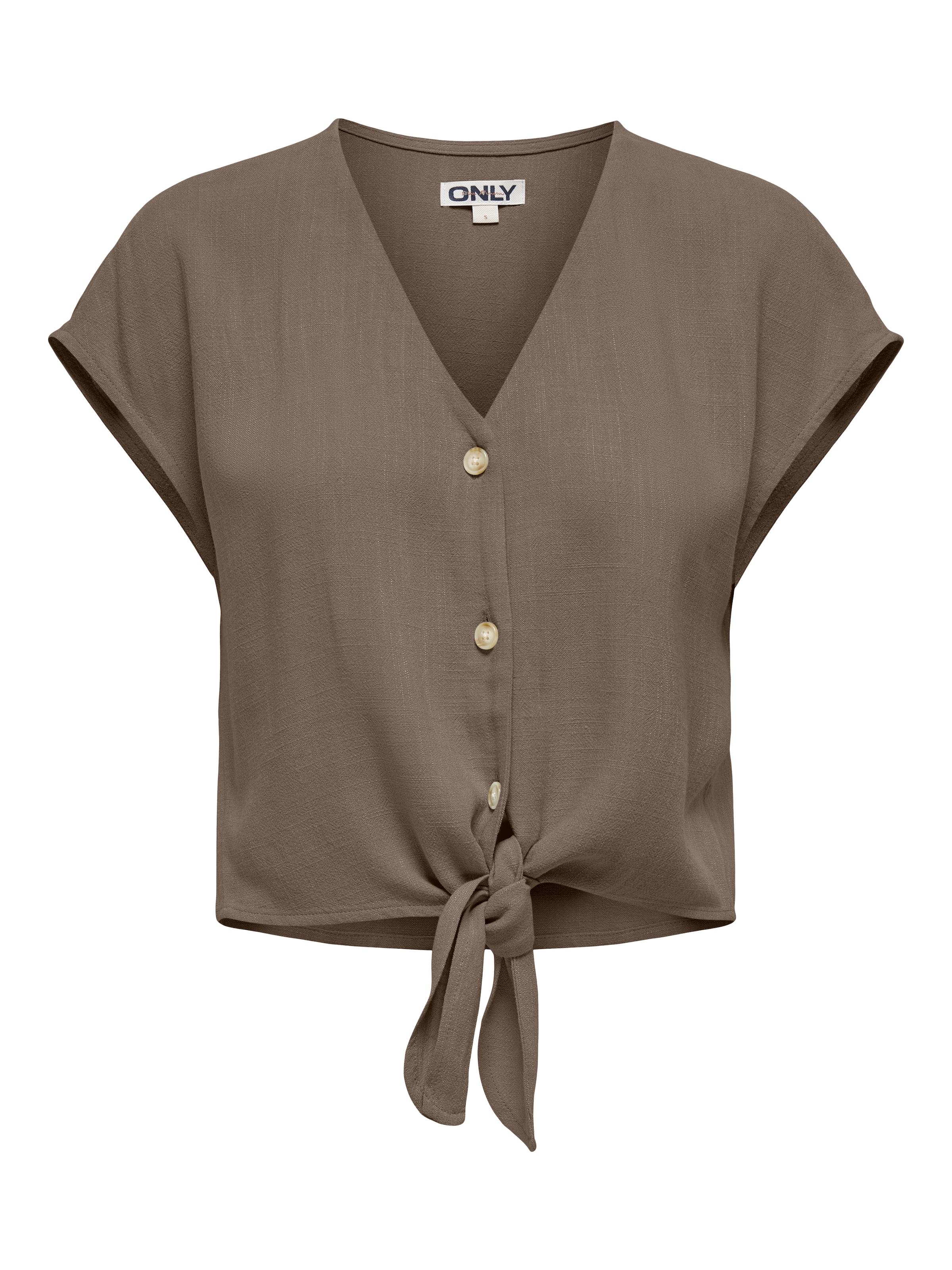ONLY Kurzarmbluse »ONLSIESTA SS KNOT LIN BL SHIRT PNT NOOS« Viskosemischung, regular fit