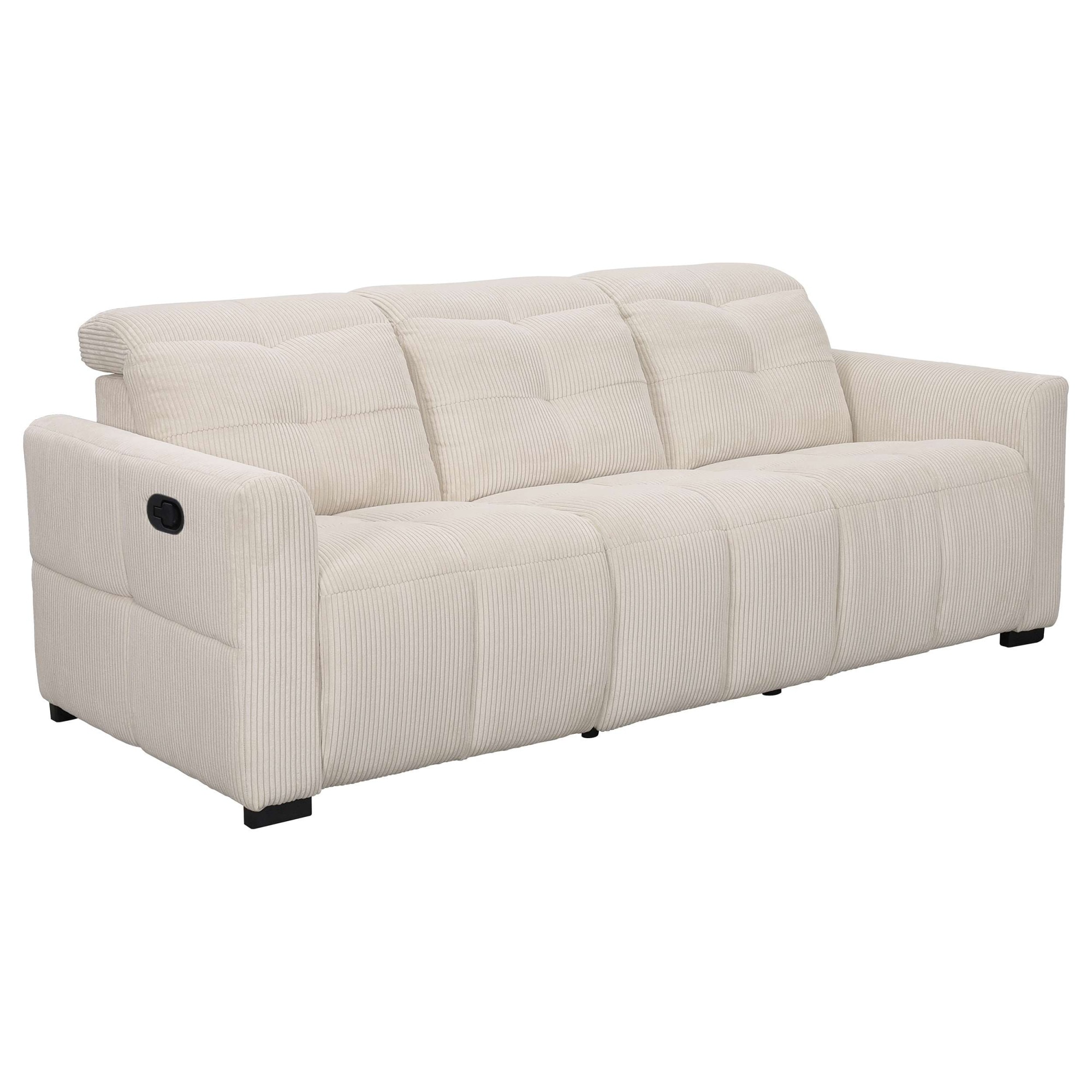 GOODproduct 3-places »CAARLA Cord, Sofa, 224 cm, man. oder elektr. Relaxfunktion (USB-A/C)« avec USB-A et USB-C en version électrique, réglage de la tête