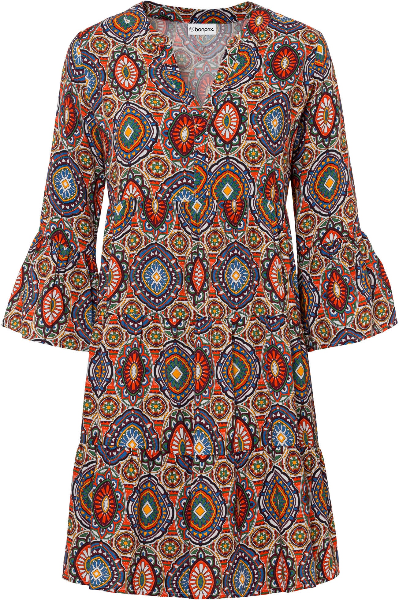 bonprix Minikleid »Minikleid aus fliessender Viskose« für eleganten Auftritt, aus Viskose, in A-Linie, mit 3/4-Ärmeln