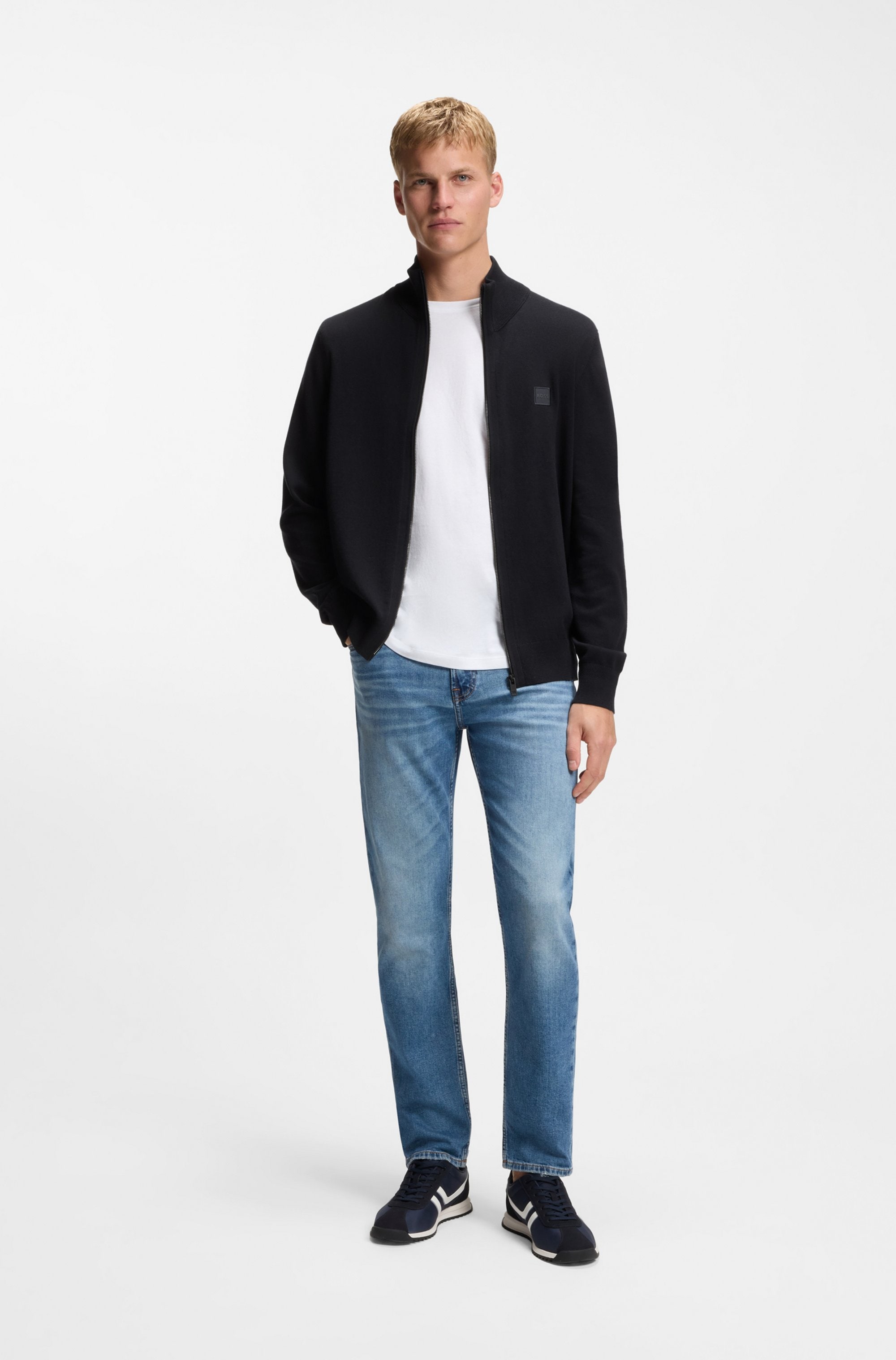 BOSS ORANGE Strickjacke »Kanozip« mit Reissverschluss