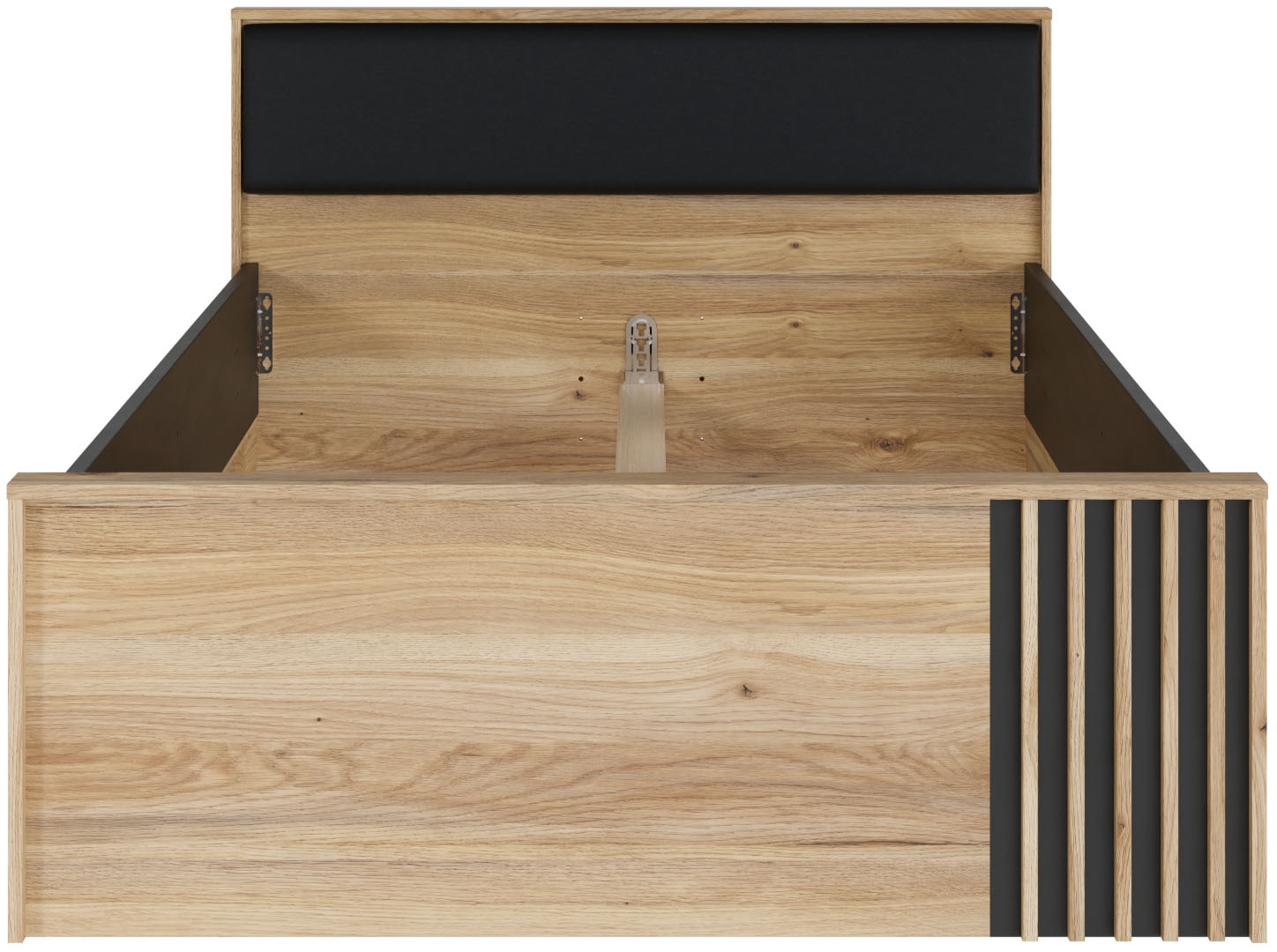 FORTE Bett »Bett mit Stauraum 2 SK, Kopfteil gepolstert« B/H/T 130/84/213 cm, in 2 Farben erhältlich