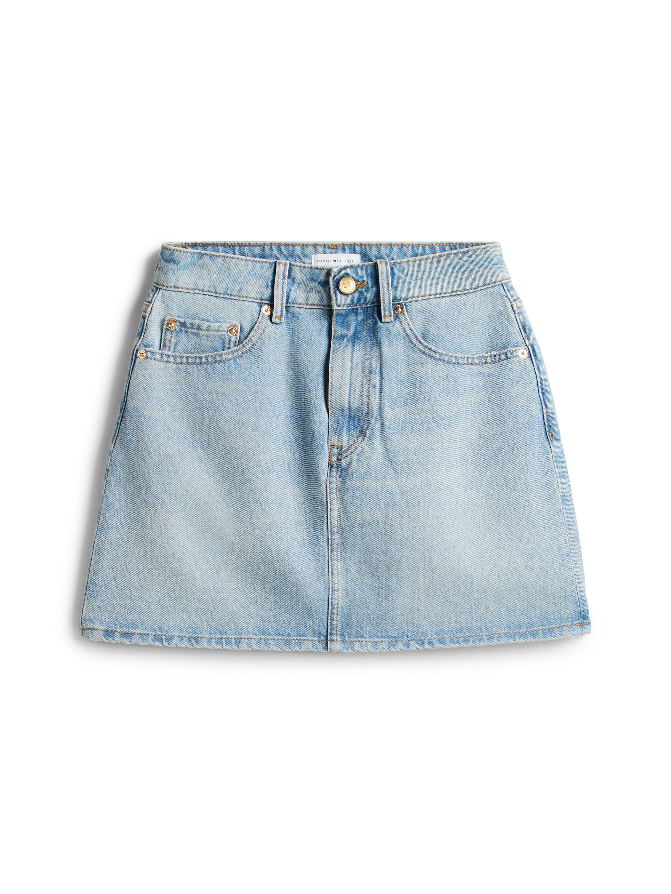 Tommy Hilfiger Jupe en jean »MINI SKIRT CAM LIGHT HW« aus Baumwolle, high waist