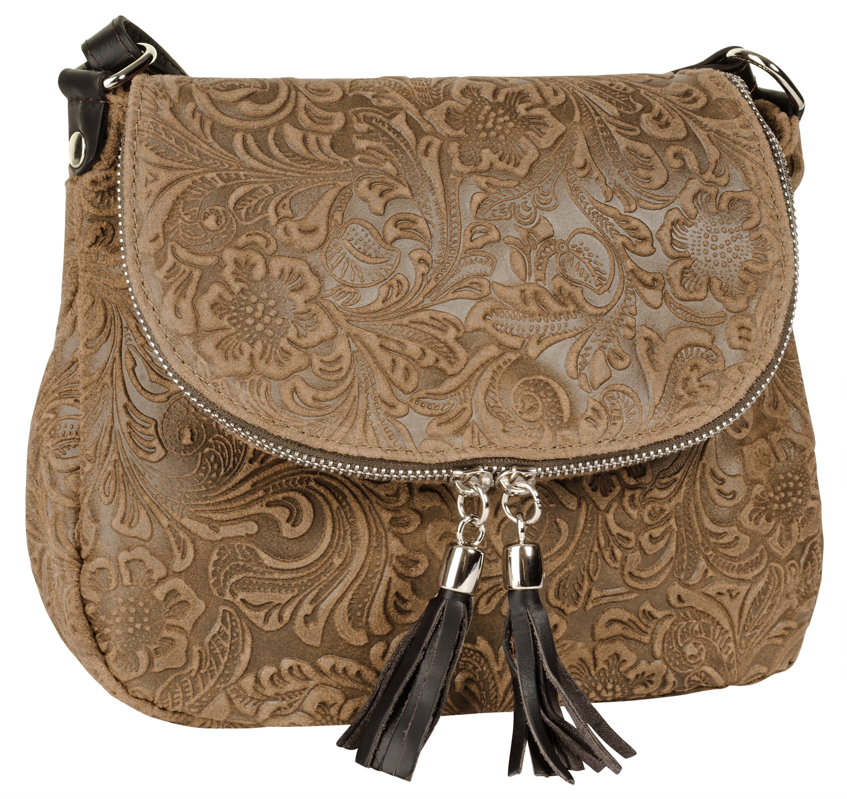 Samantha Look Umhängetasche echt Leder, Made in Italy