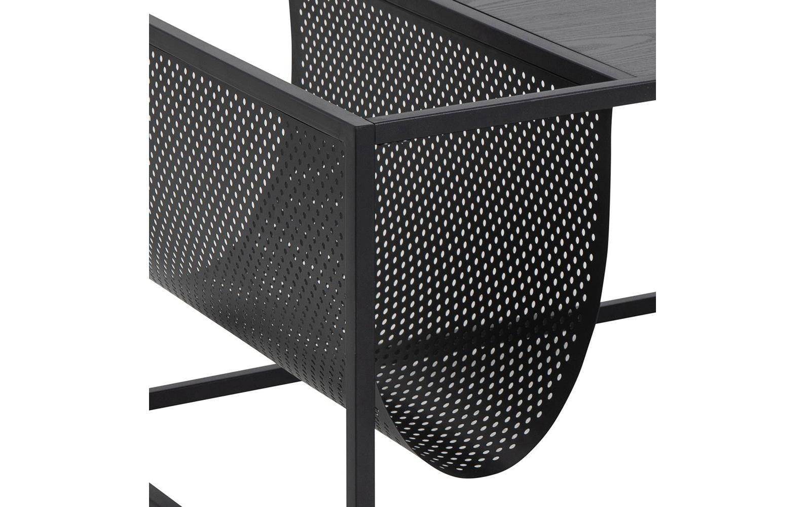 AC Design Table basse mit Gestell aus Metall, rechteckige Form, Zeitungsständer aus Metall