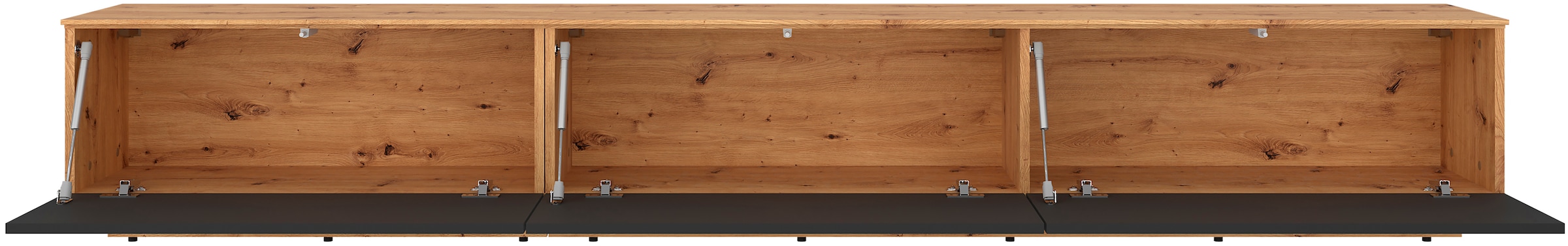 GOODproduct Lowboard »Paroli, TV-Board, TV-Schrank, 3 Klappen und viel Stauraum« hängend oder stehend, grifflos, modern, Breite 240cm