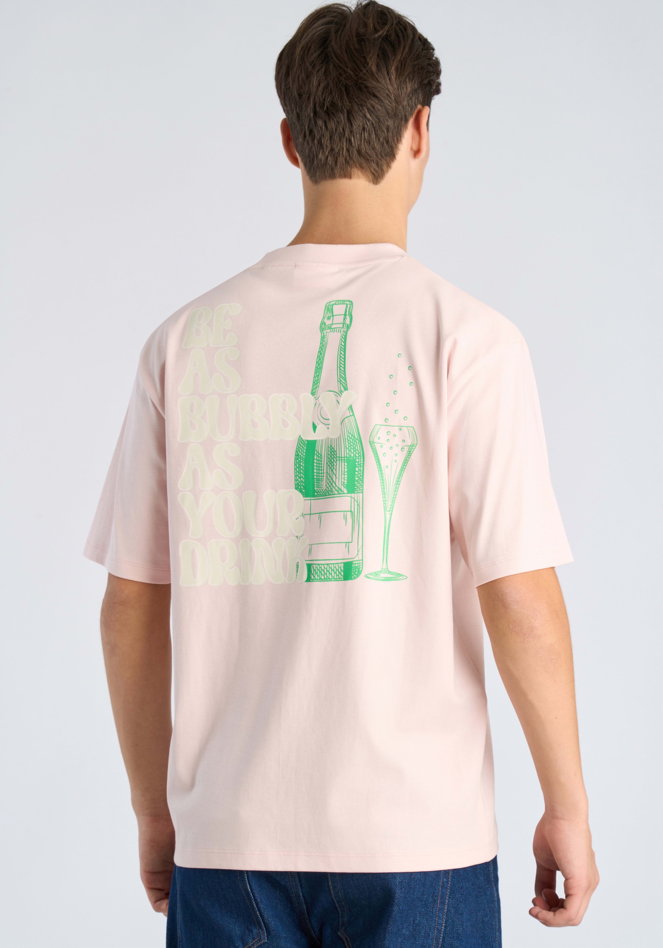 LINDBERGH T-shirt à manches courtes T-shirt d'été avec grand imprimé au dos / petit imprimé devant