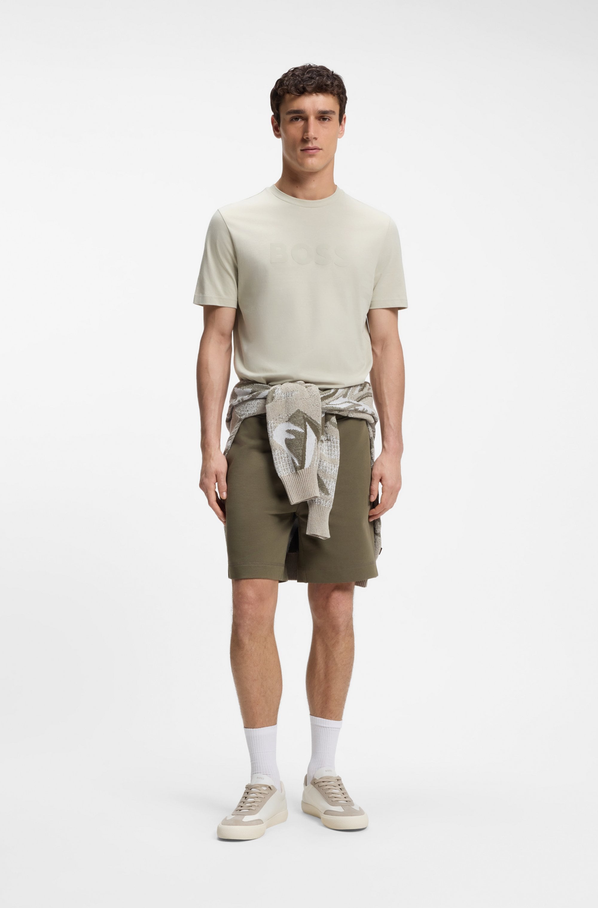 BOSS ORANGE T-Shirt Rundhalsausschnitt, Regular Fit, grosser Logodruck