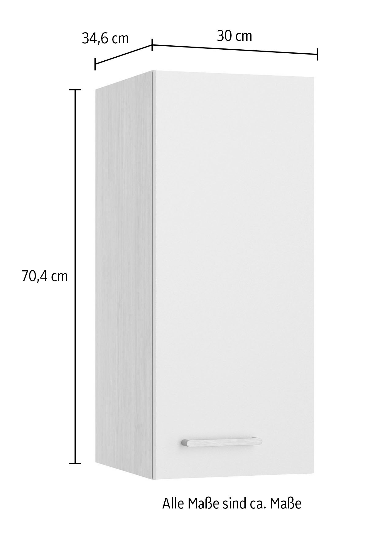 KOCHSTATION Hängeschrank »KS-Lucy« Breite 30 cm, mit 1 Tür, 2 Einlegeböden, Soft-Close