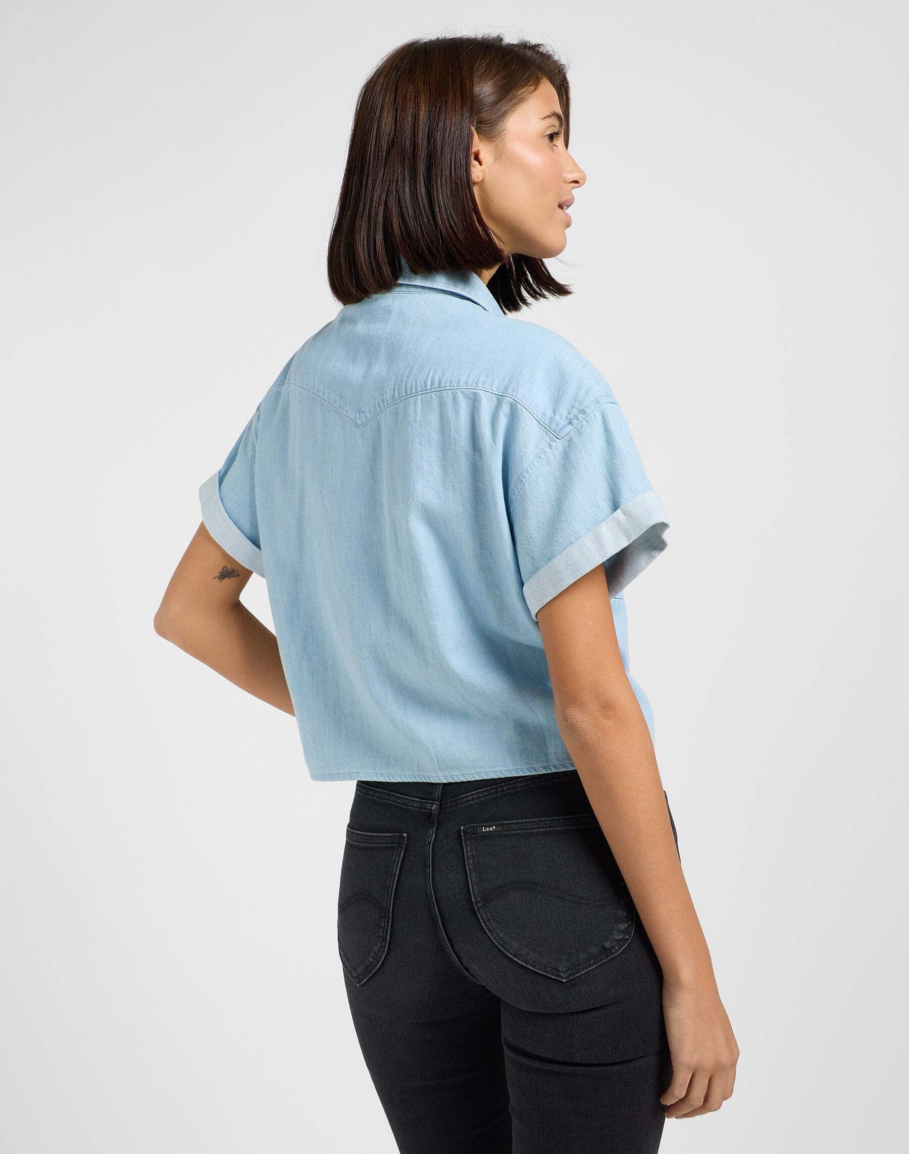 Lee® Blouse en jean »Lee Jeanshemd Crop Tied Western Shirt«