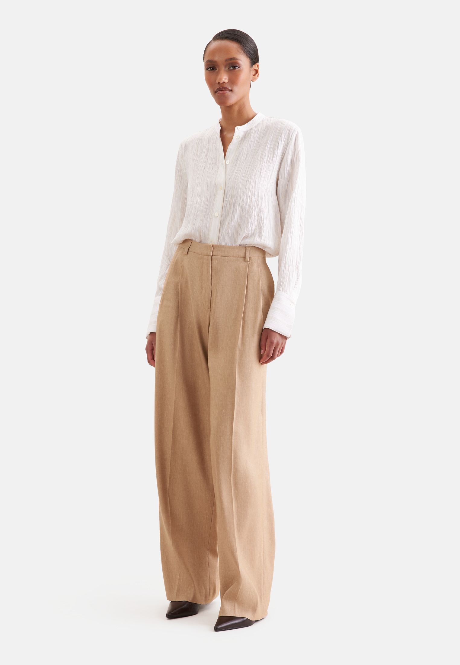 seidensticker Blouse classique col rond 1/1 rayé
