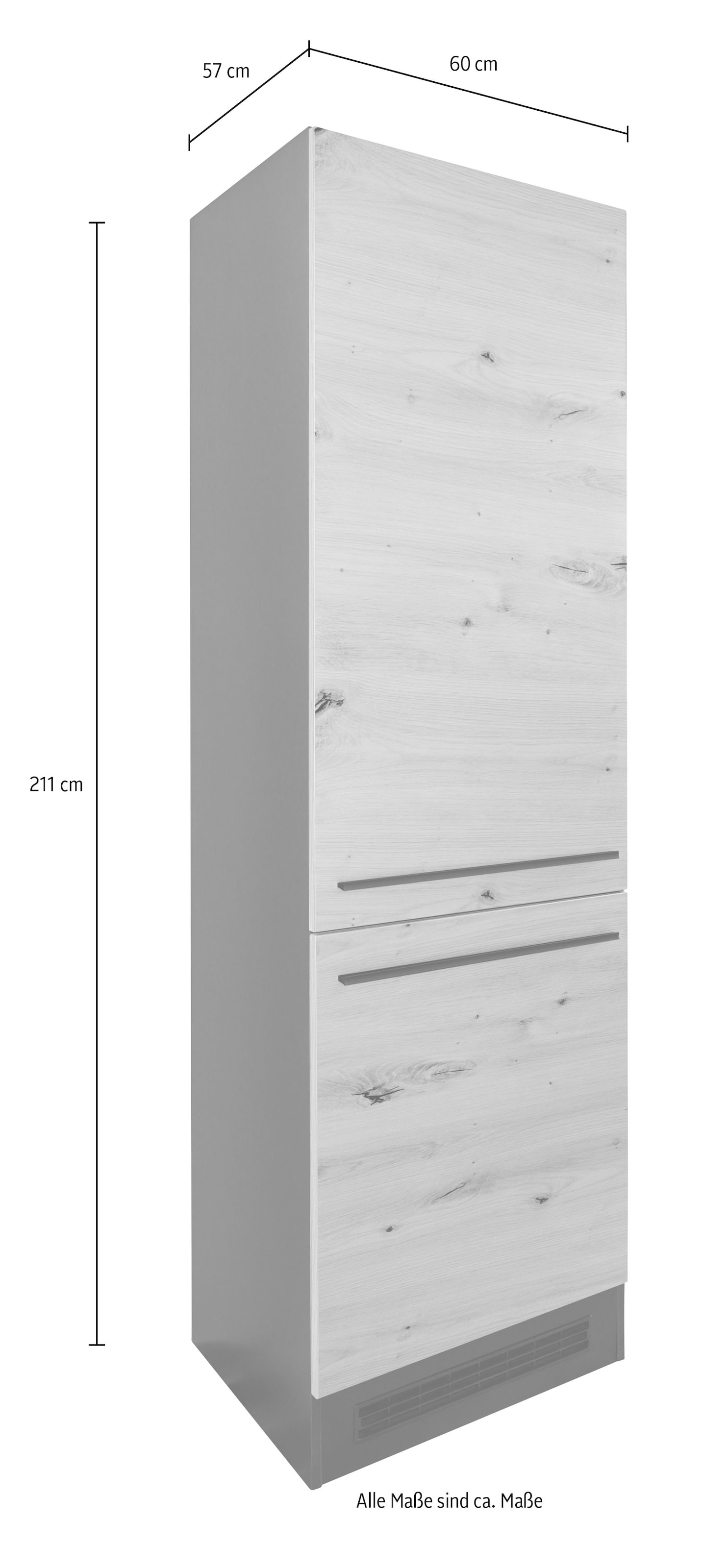 BASIC by Balculina Kühlumbauschrank »Jazz 60er Kühlumbauschrank, Küchenschrank BxHxT 60x211x57 cm« 1 Stk. tlg. Kühlumbauschrank mit 2 Türen und 3 Einlegeböden
