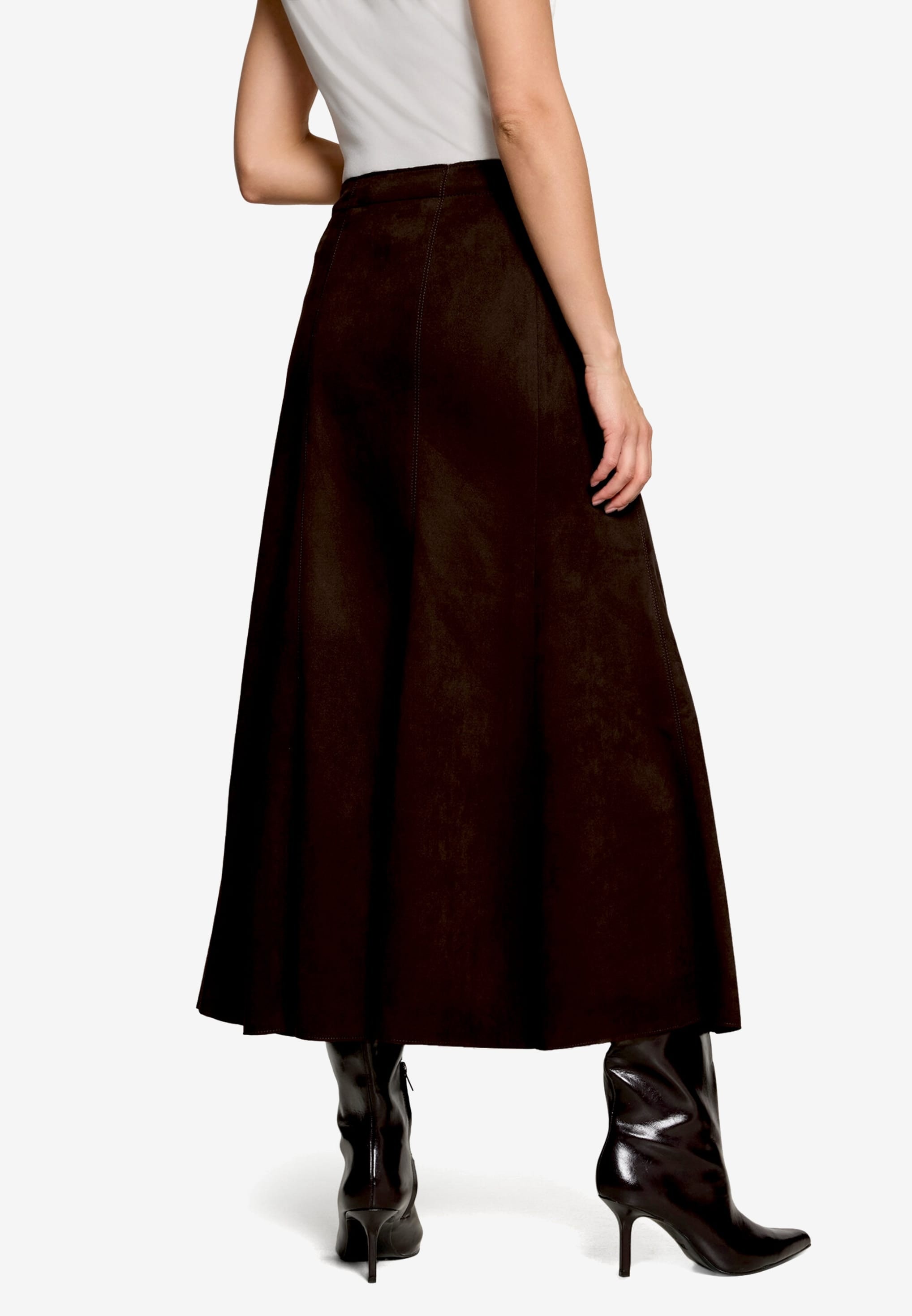Zero Maxi jupe Jupe longue en cuir velours