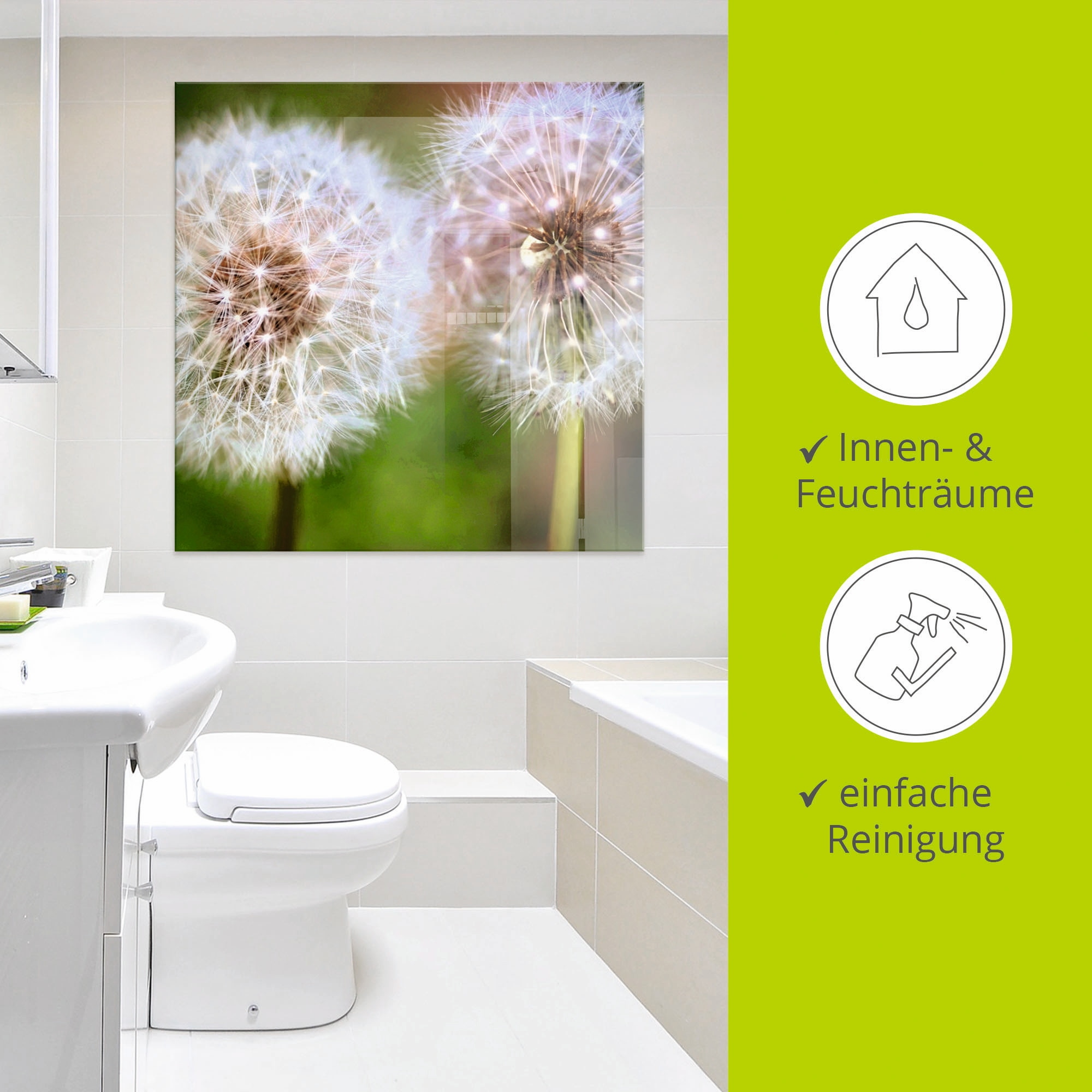 Artland Glasbild »Pusteblume Zweisamkeit« 1 Stk. tlg. in verschiedenen Grössen