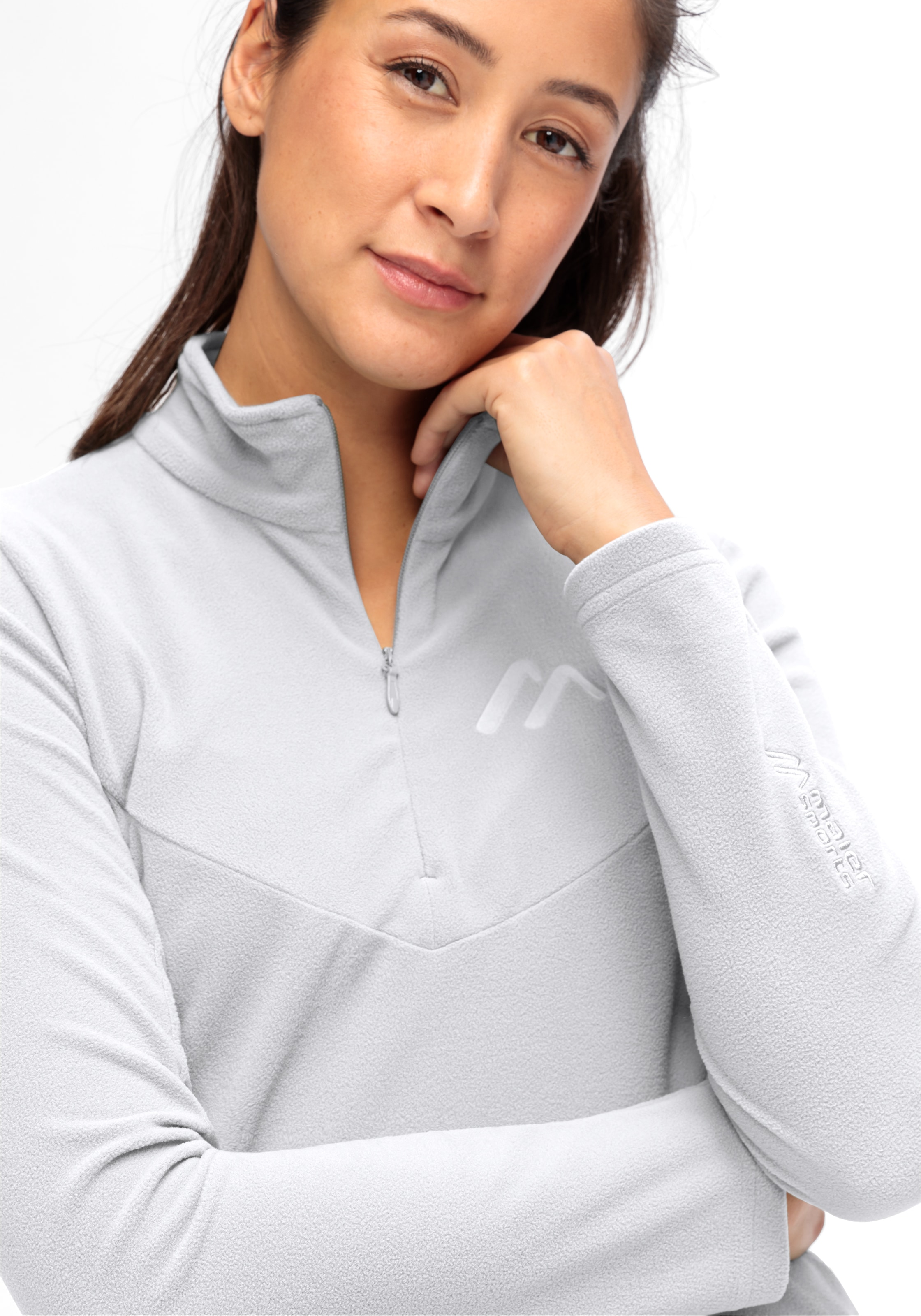 Maier Sports Fleecepullover »Denise HZ W« Damen Midlayer, pflegeleichtes Half-Zip Fleece