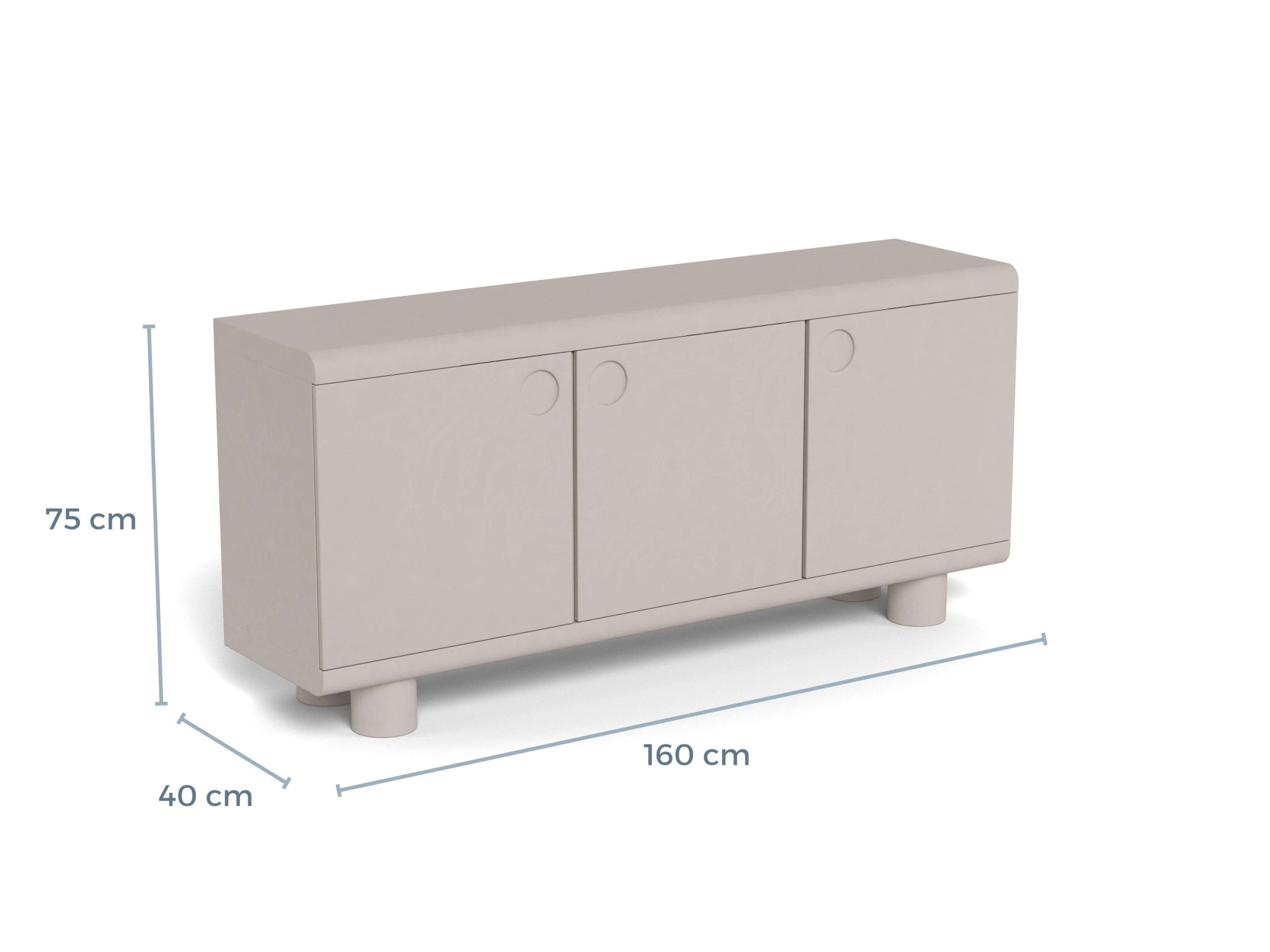 ACTONA GROUP Buffet »Magee - elegante & moderne Anrichte mit praktischem Stauraum« Schickes Sideboard für den Wohn-und Essbereich im warmen grau lakiert