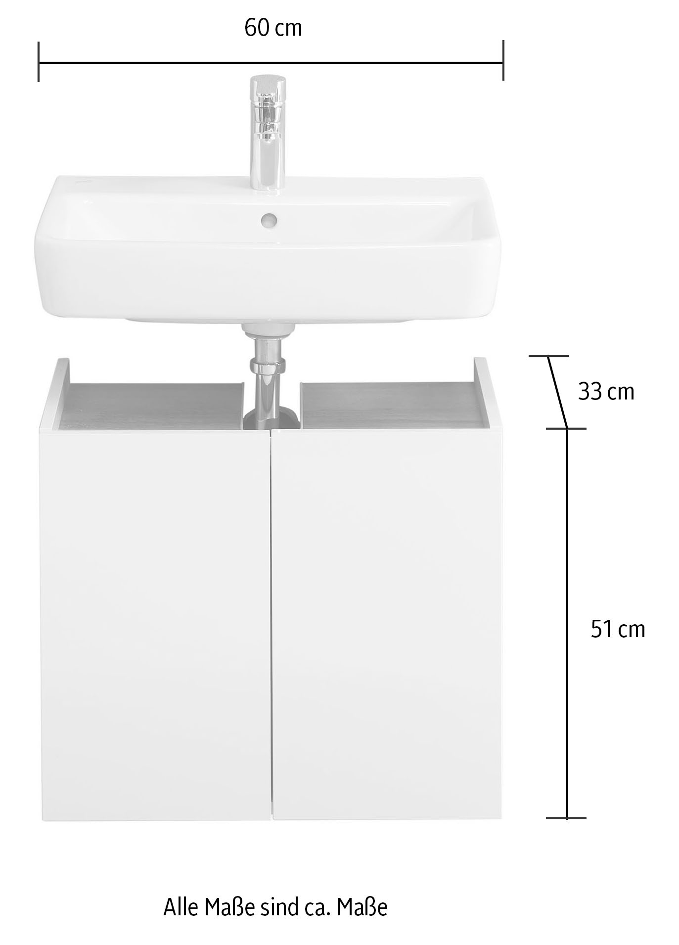 Saphir Ensemble de meubles de salle de bain »Quickset 947 3-teilig, Waschbeckenunterschrank mit Spiegel« 3 cuis tlg.