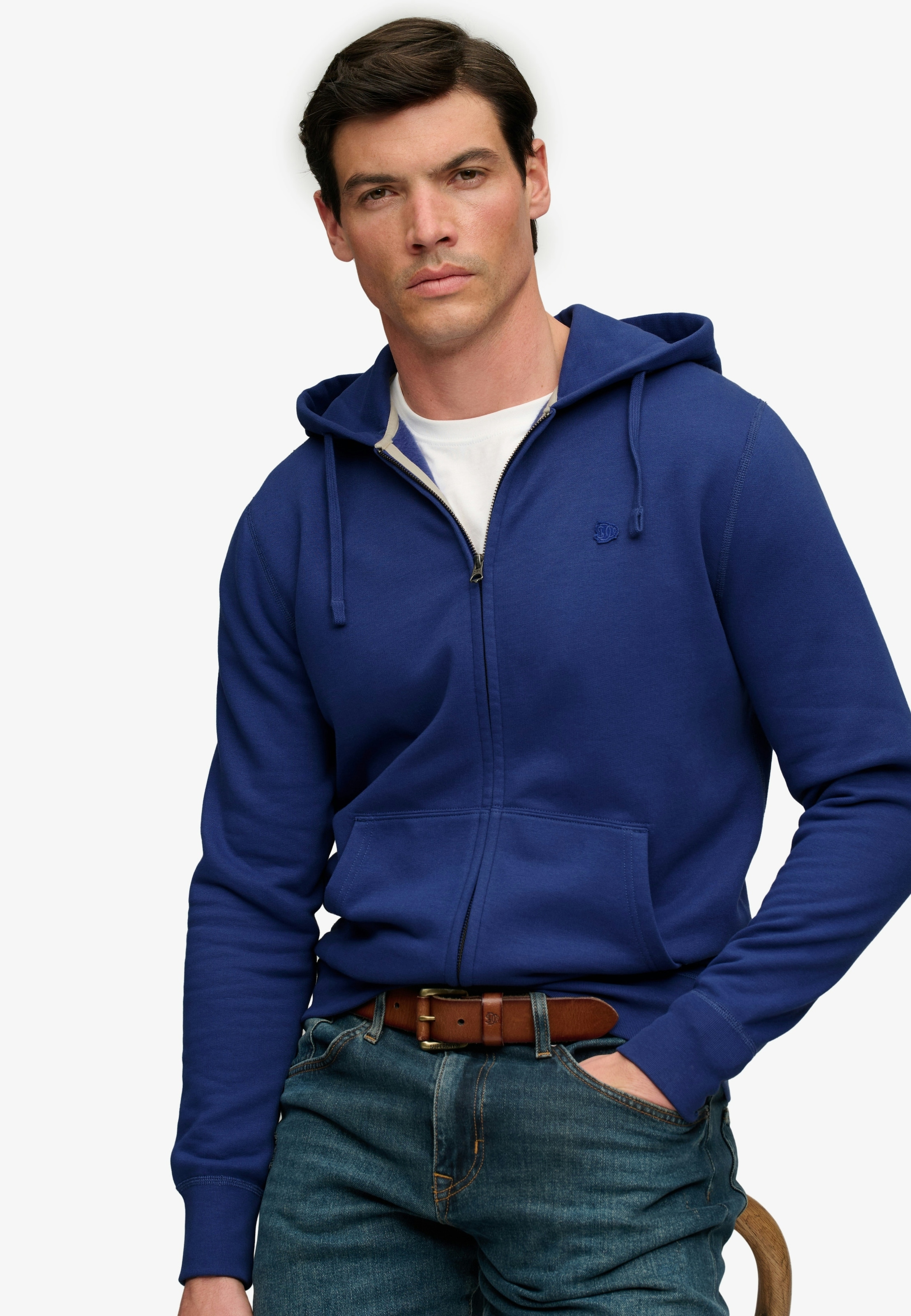 Superdry Sweat à capuche »ESSENTIAL SDCO LOGO ZIPHOOD« mélange coton, coupe régulière