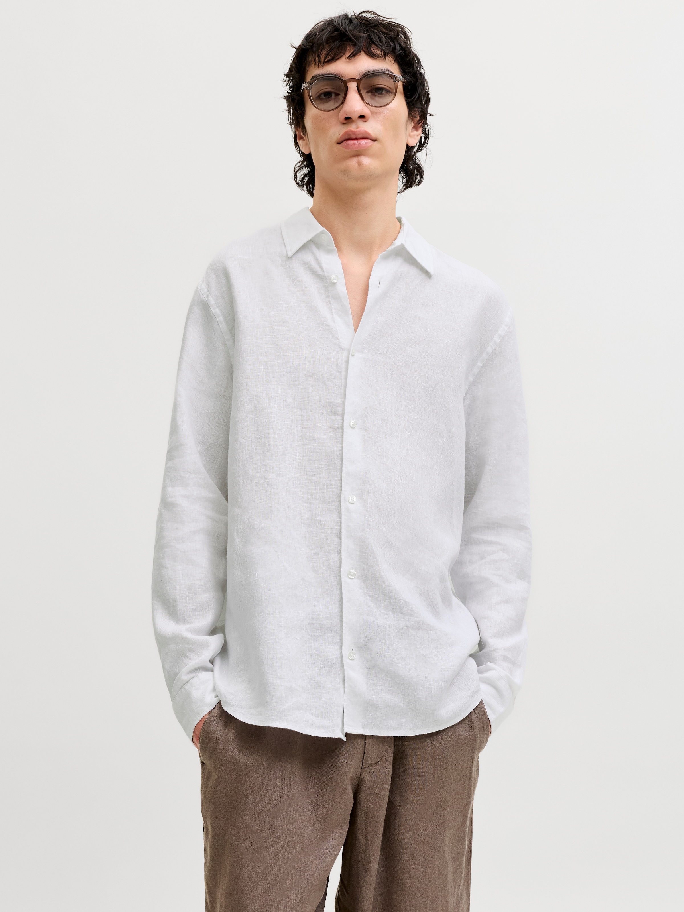 Jack & Jones Langarmhemd »JPRBLALAWRENCE LINEN LS SHIRT SN«