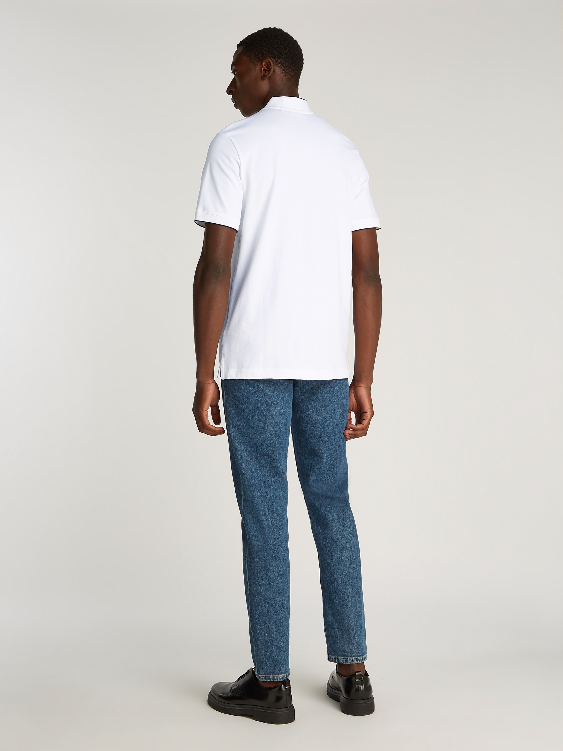 Calvin Klein Polo »STRETCH PIQUE STAND COLLAR POLO« mit kontrastfarbenen Kanten