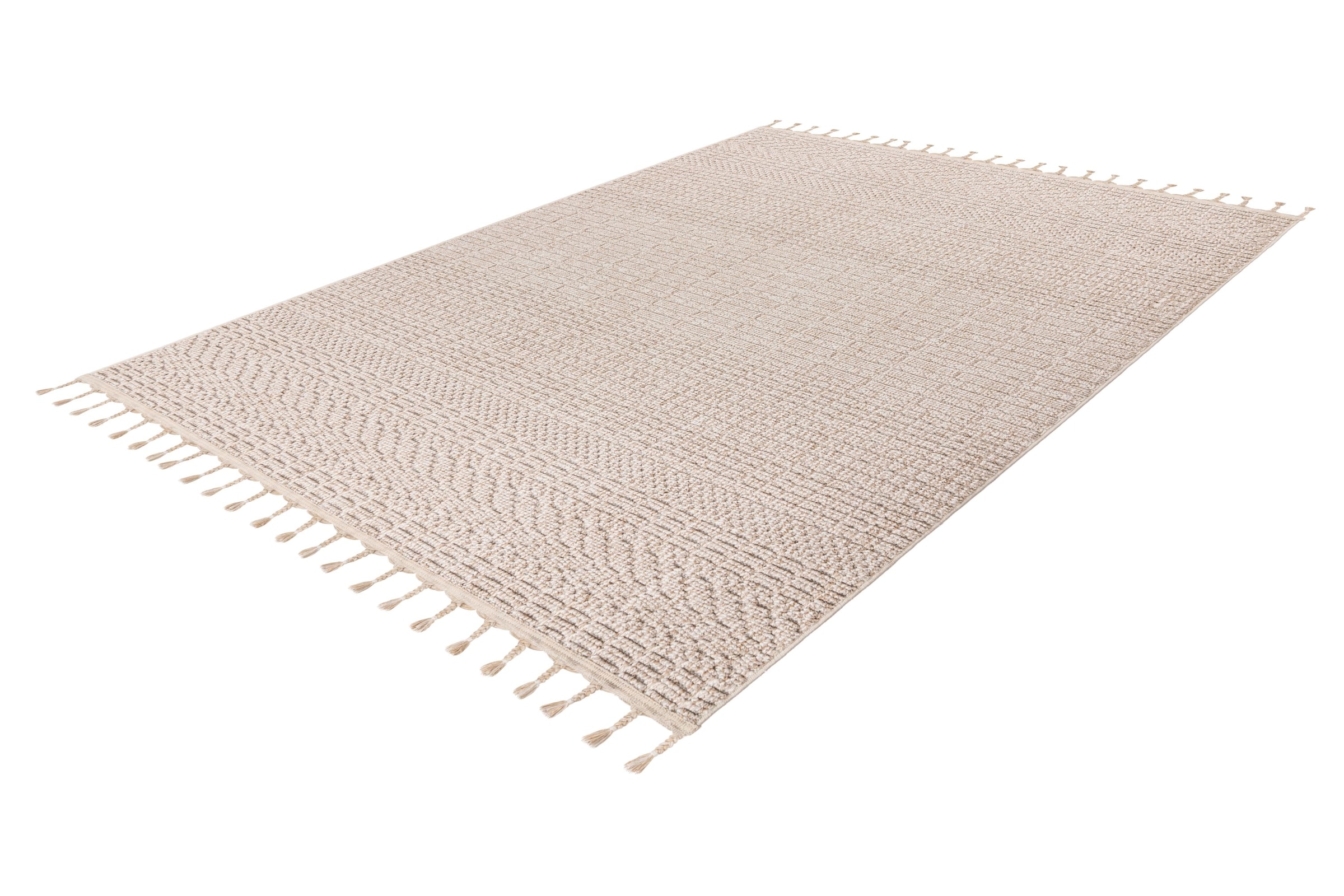 Kayoom Tapis »Reef 125« Rectangulaire 9 mm Höhe Kurzflor, Struktur, mit Fransen, Wohnzimmer