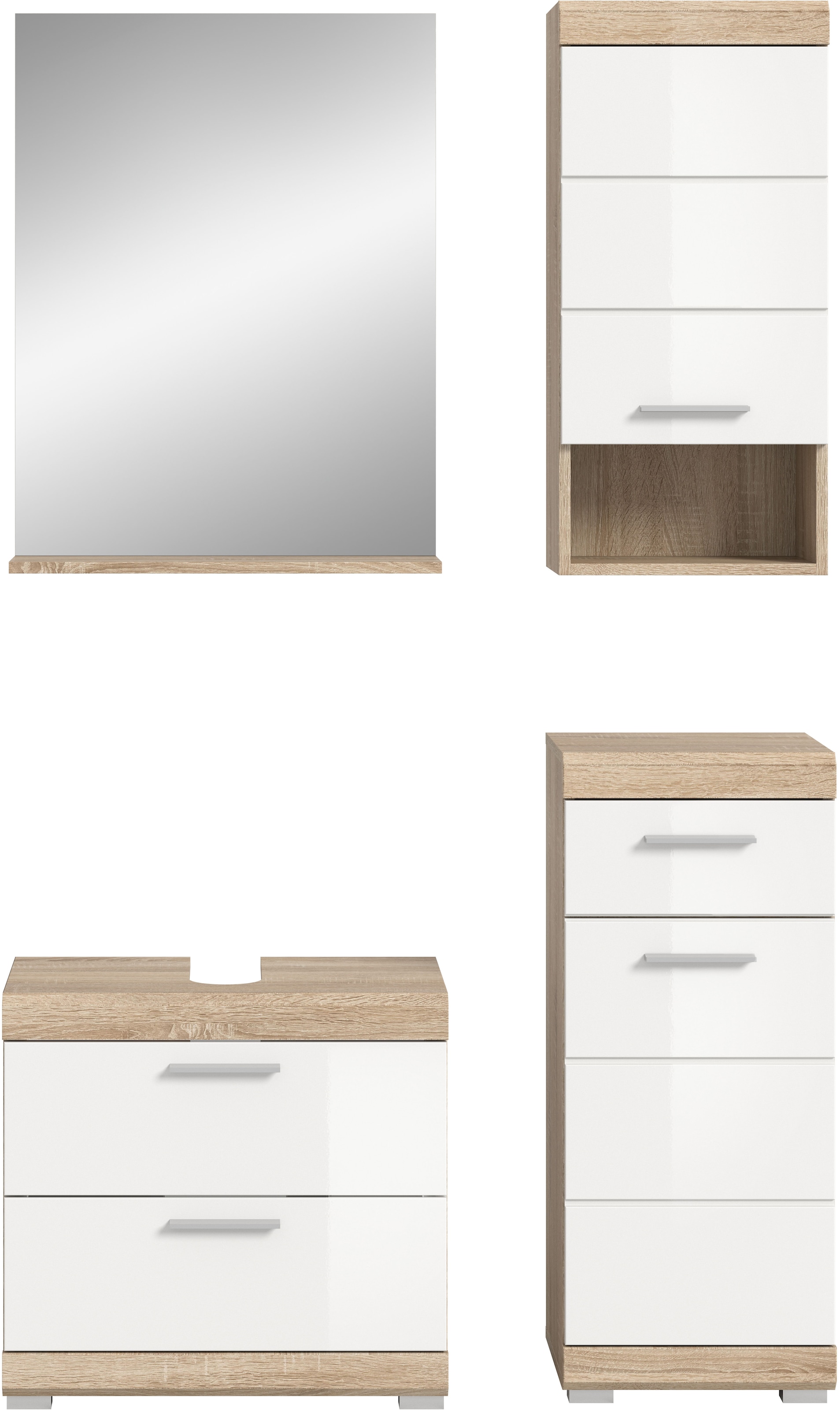 welltime Badmöbel-Set »Siena, 4 teilig, bestehend aus:« Set, TOPSELLER!, 3 Stk. tlg.