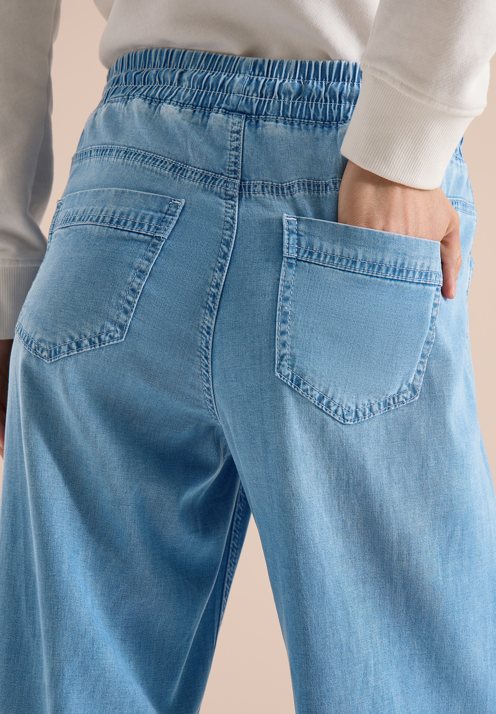 Cecil Loose-fit-Jeans »Style Neele« mit elastischem Bund und Kordelzug