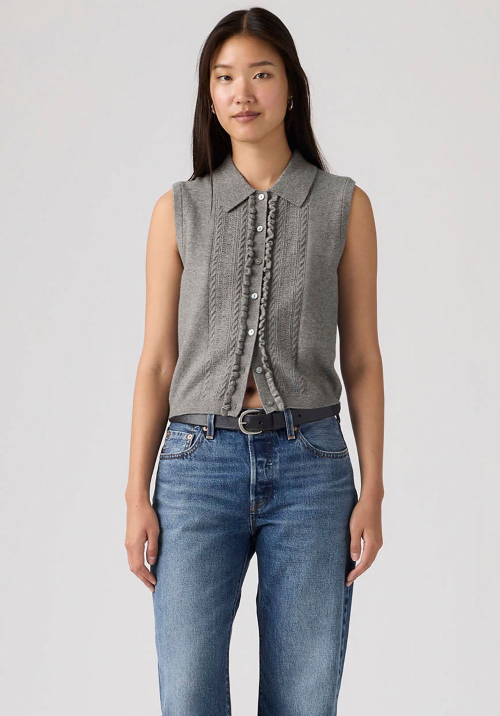 Levi's® Pull en tricot »SUPER SOFT MINI RUFFLE VEST« mit Strukturmuster