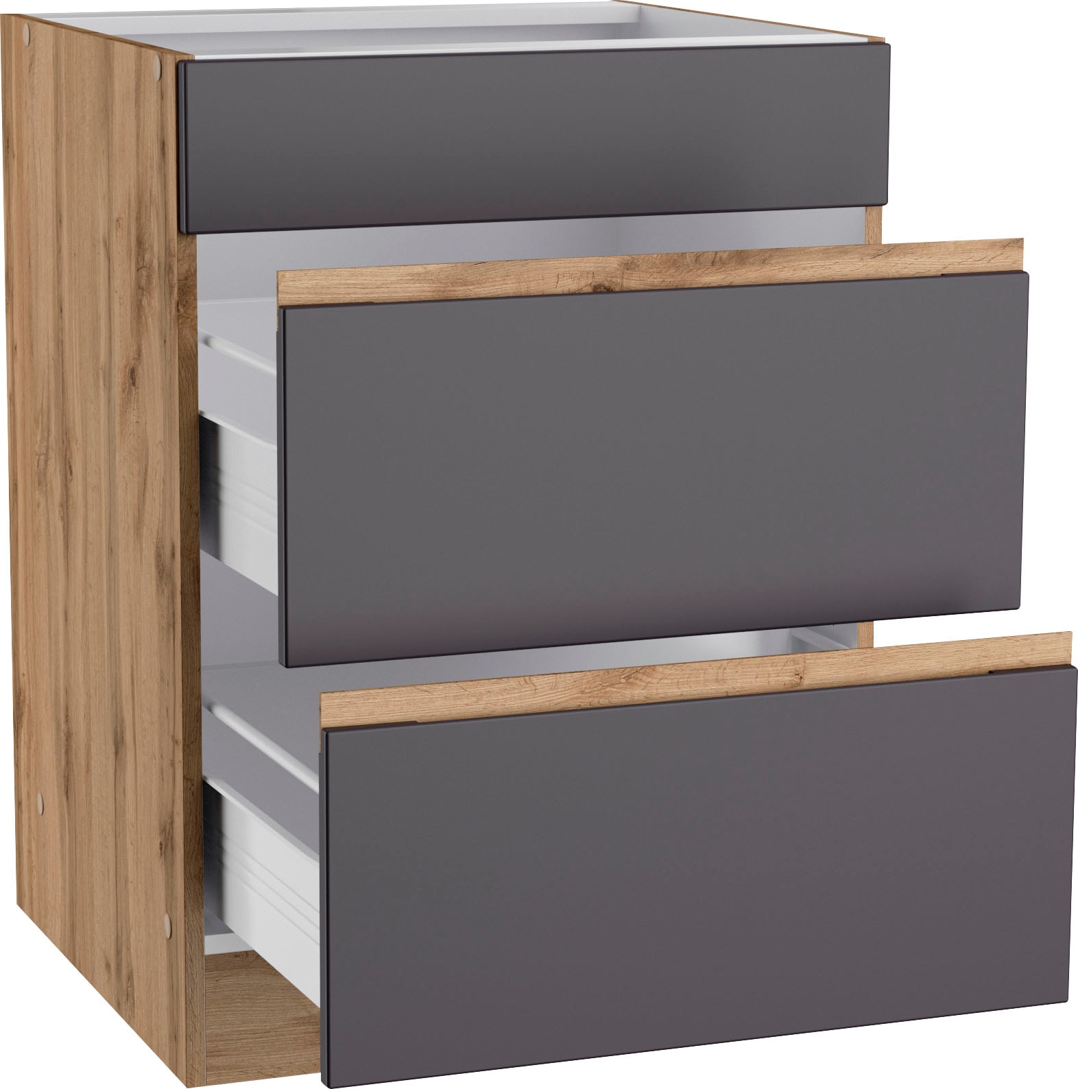 KOCHSTATION Armoire d'encastrement pour table de cuisson »KS-Riesa« Largeur 60 cm, façades MDF